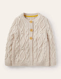 Cardigan mit Zopfstrickmuster-Ecru