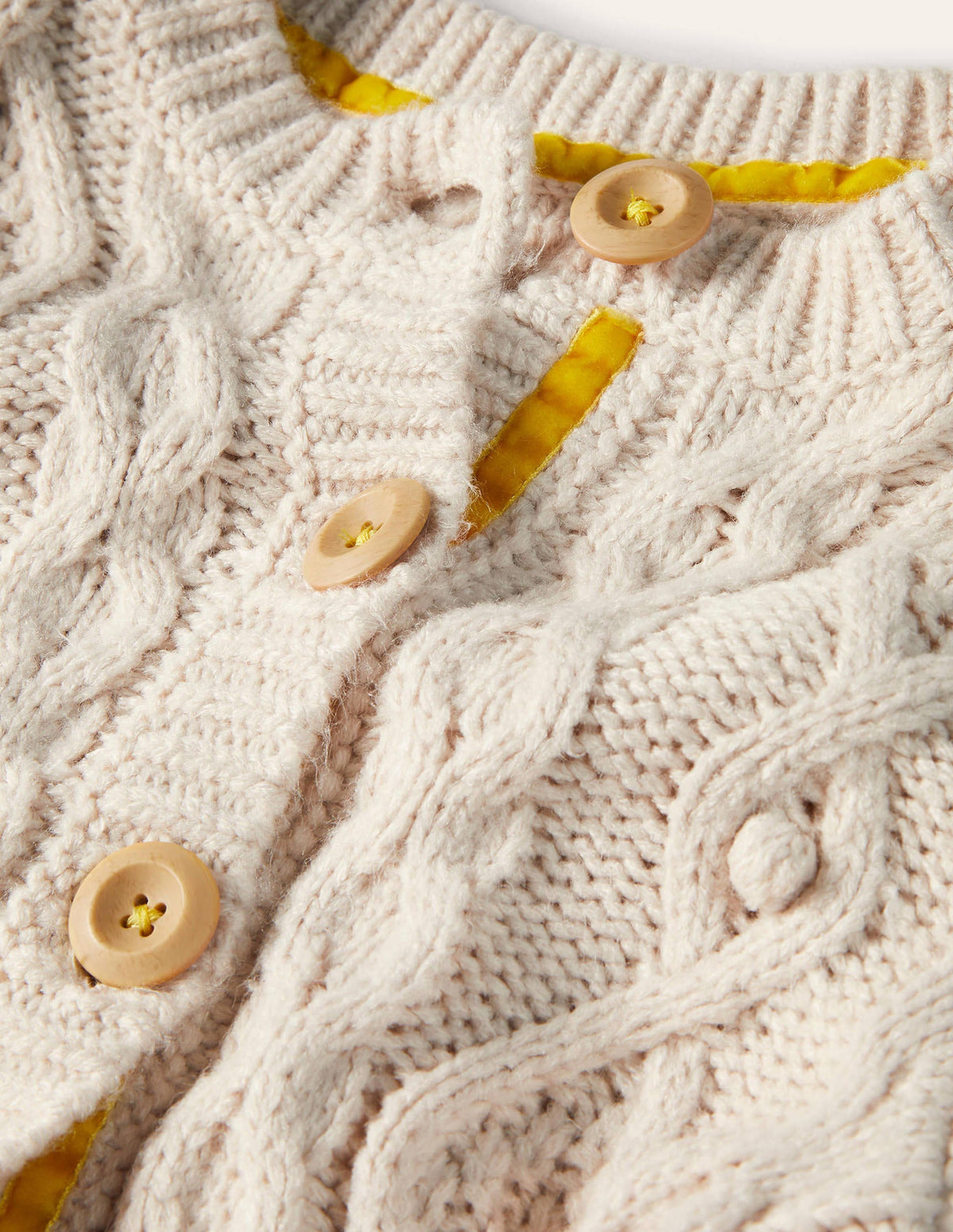 Cardigan mit Zopfstrickmuster-Ecru-3