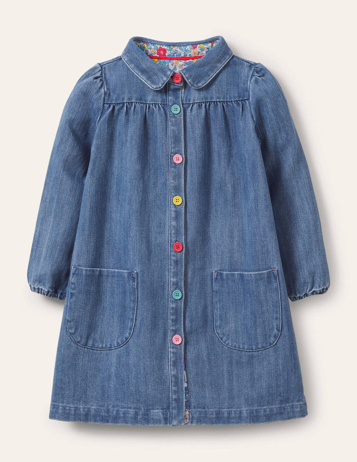 Robe tissée avec col-Chambray - Image 1