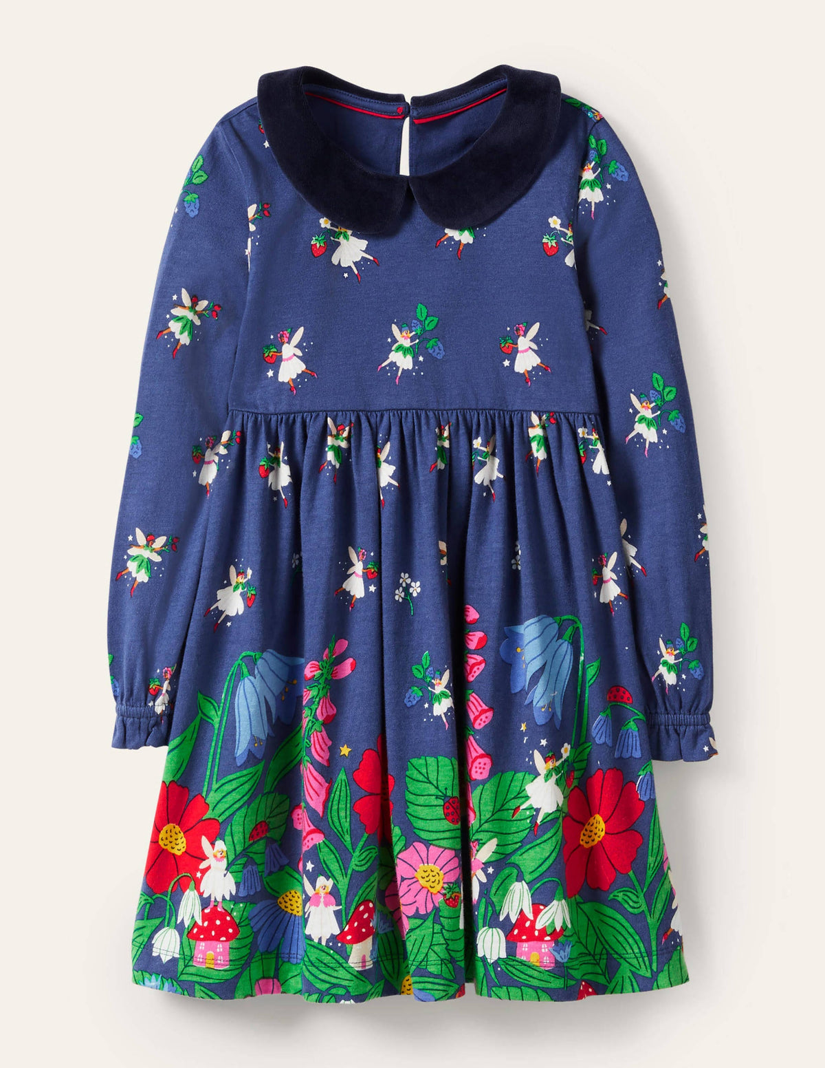 Partykleid mit Samtkragen-Segelblau, Waldfeen-1