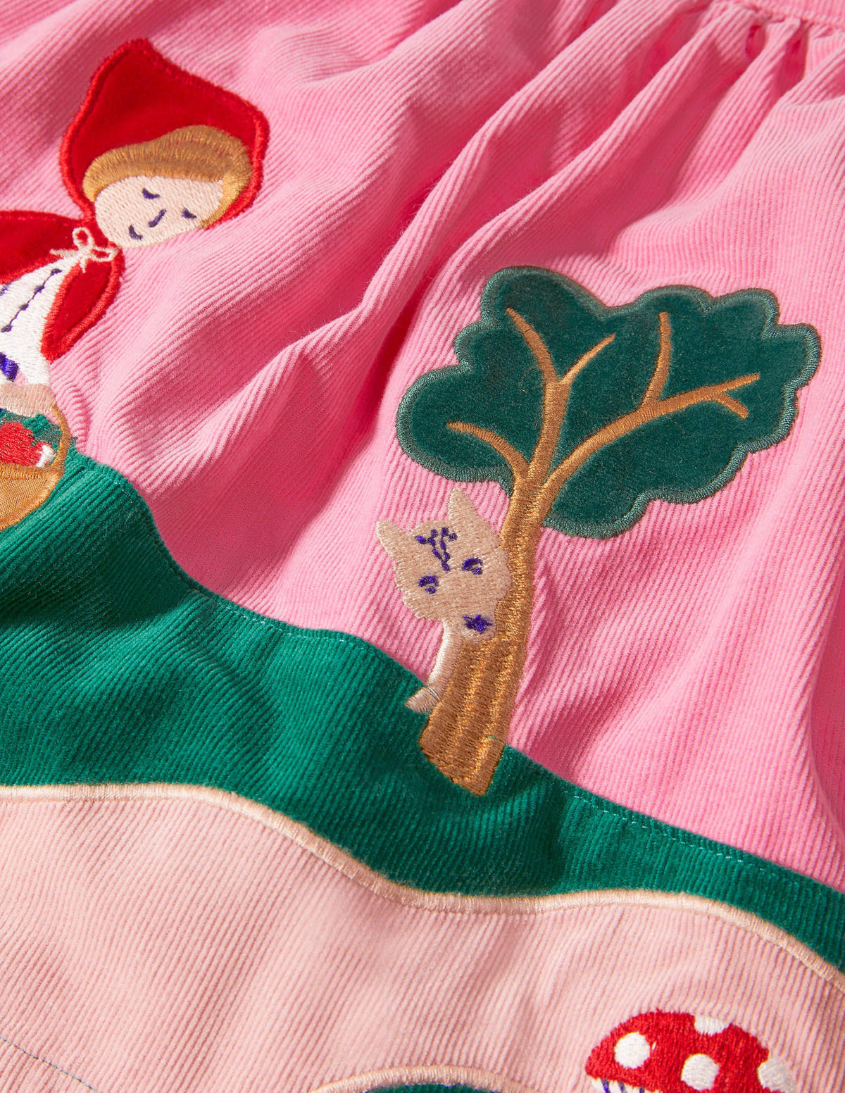 Appliqué Scene Cord Skirt-Formica Pink Red Riding Hood - Image 3