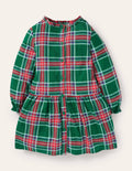 Robe tissée décontractée à carreaux-Carreaux vert forêt