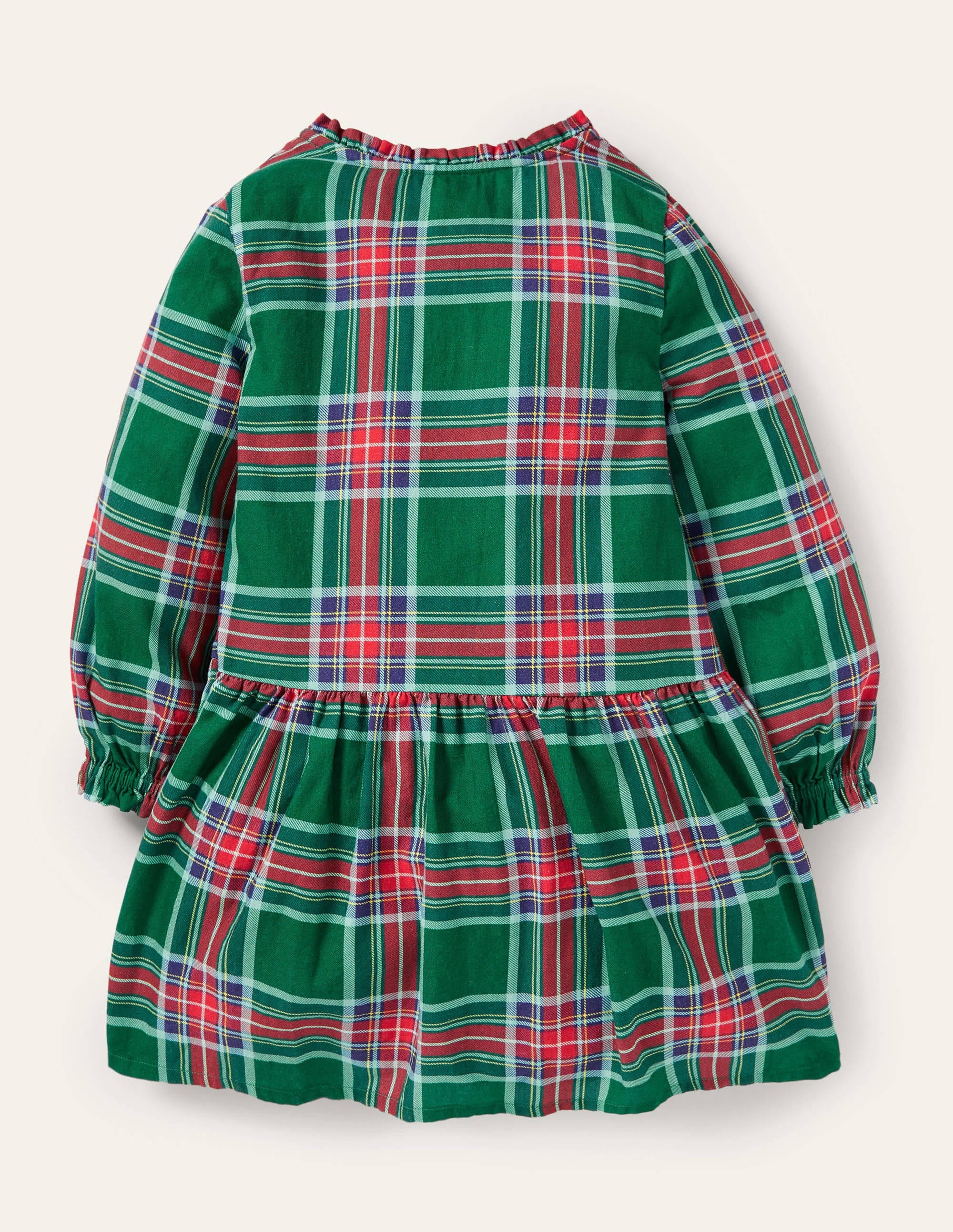 Robe tissée décontractée à carreaux-Carreaux vert forêt - Image 2