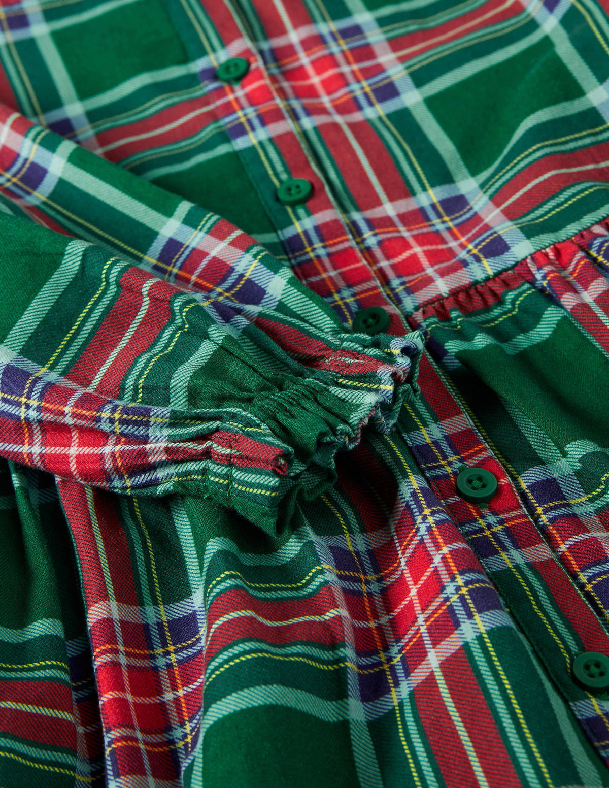 Robe tissée décontractée à carreaux-Carreaux vert forêt - Image 3