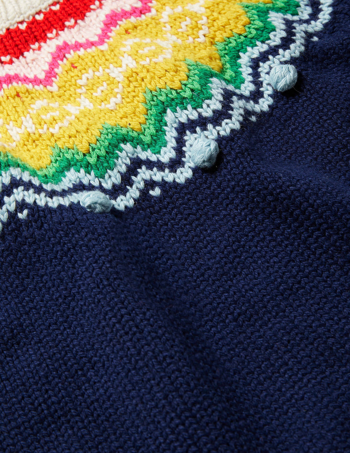 Pull cosy à motif jacquard-Bleu tribord-2