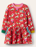 Gemütliches Sweatshirt-Kleid mit Muster-Rot, Festliche Meerschweinchen