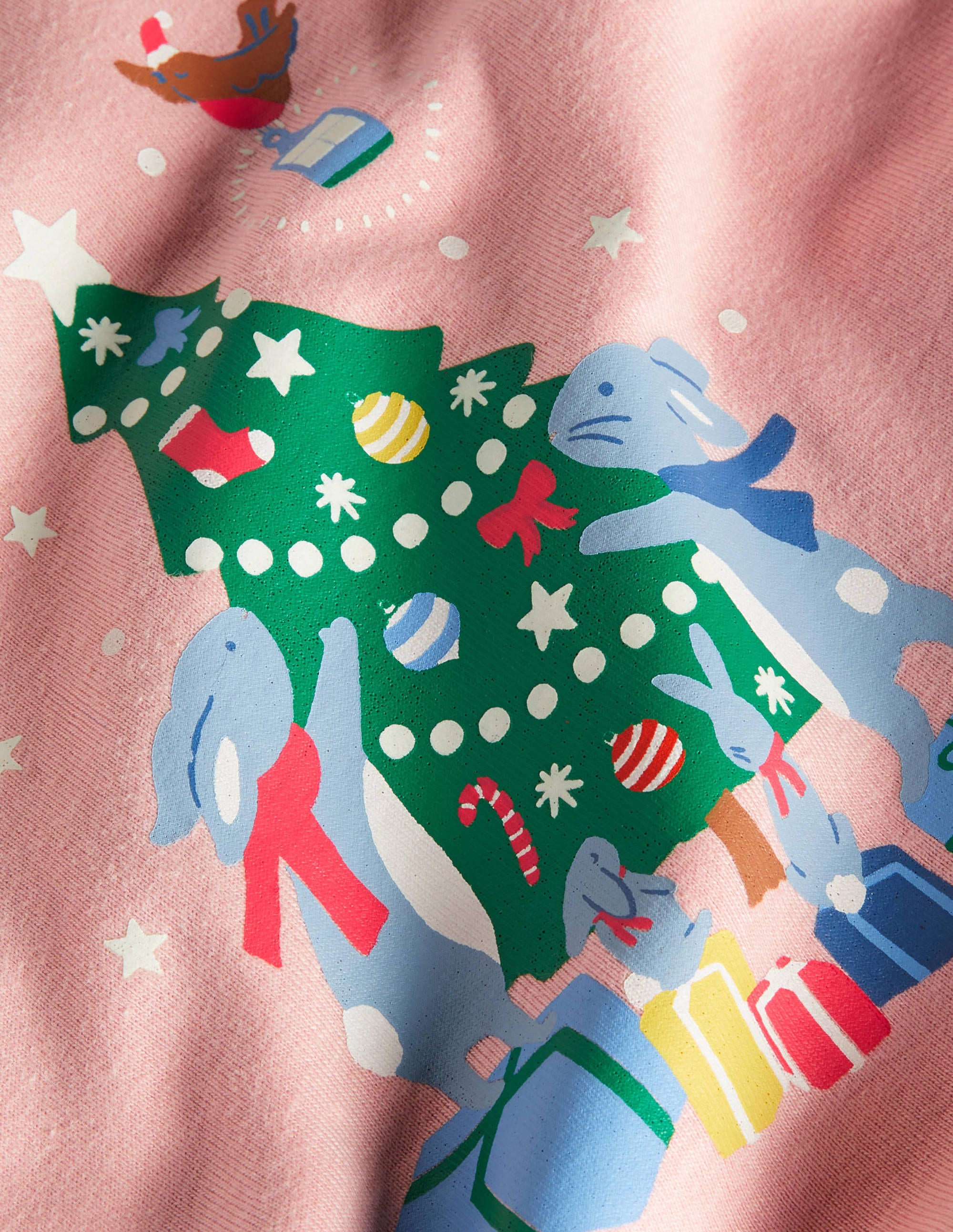 Pyjama phosphorescent douillet-Motif forêt de Noël rose boto - Image 3