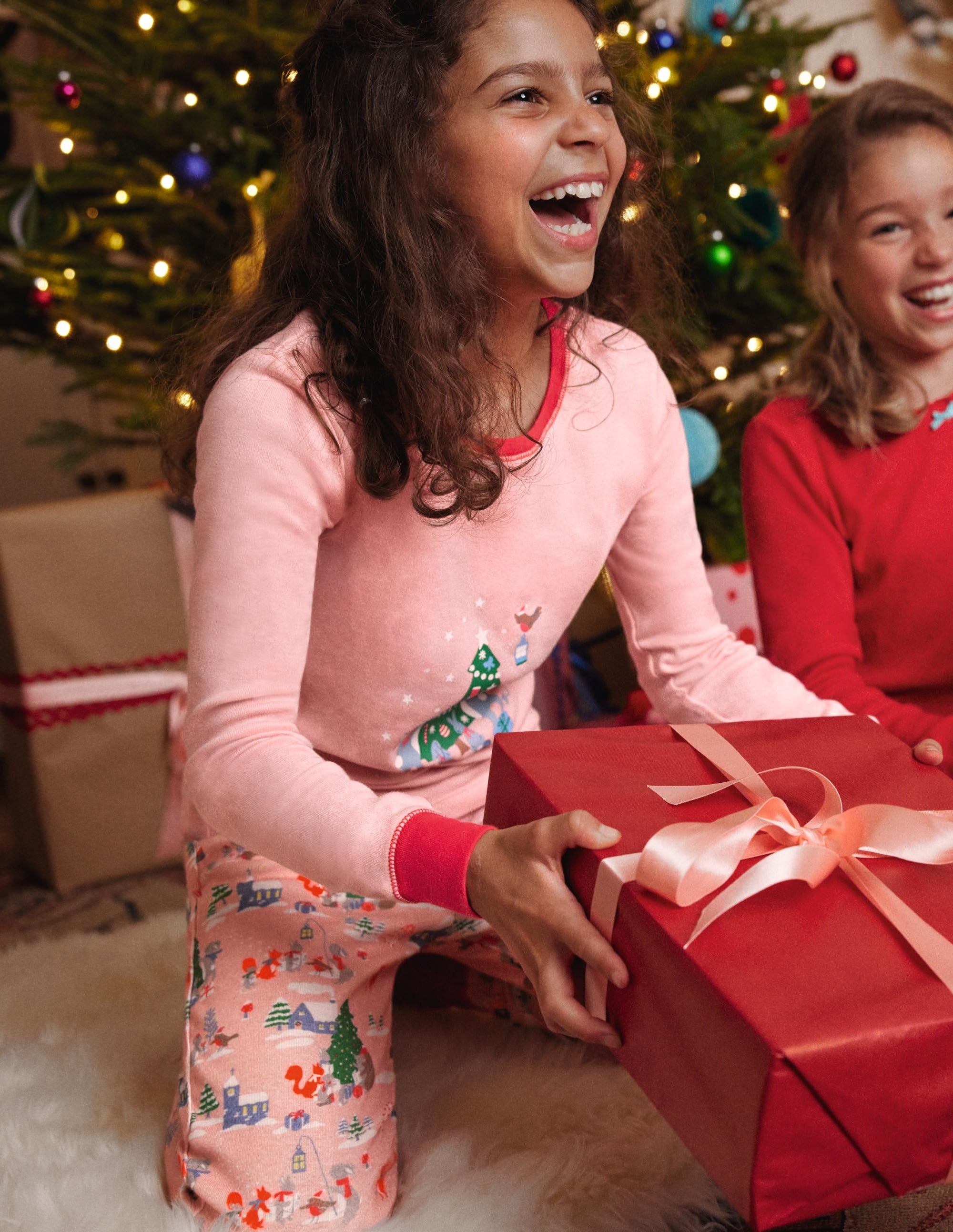 Pyjama phosphorescent douillet-Motif forêt de Noël rose boto - Image 5