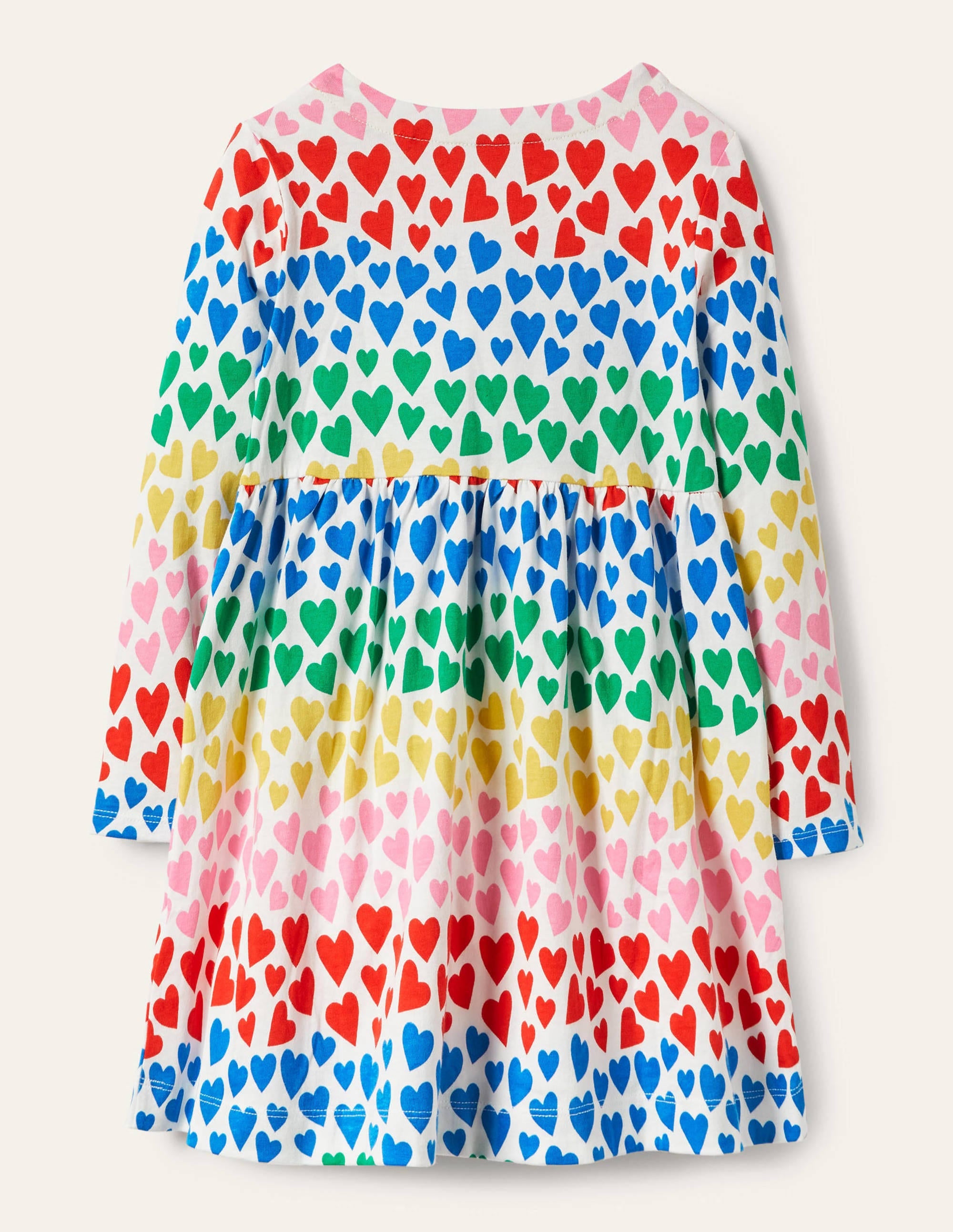 Fröhliches Jerseykleid mit langen Ärmeln-Bunt/Regenbogen, Herzen - Image 2