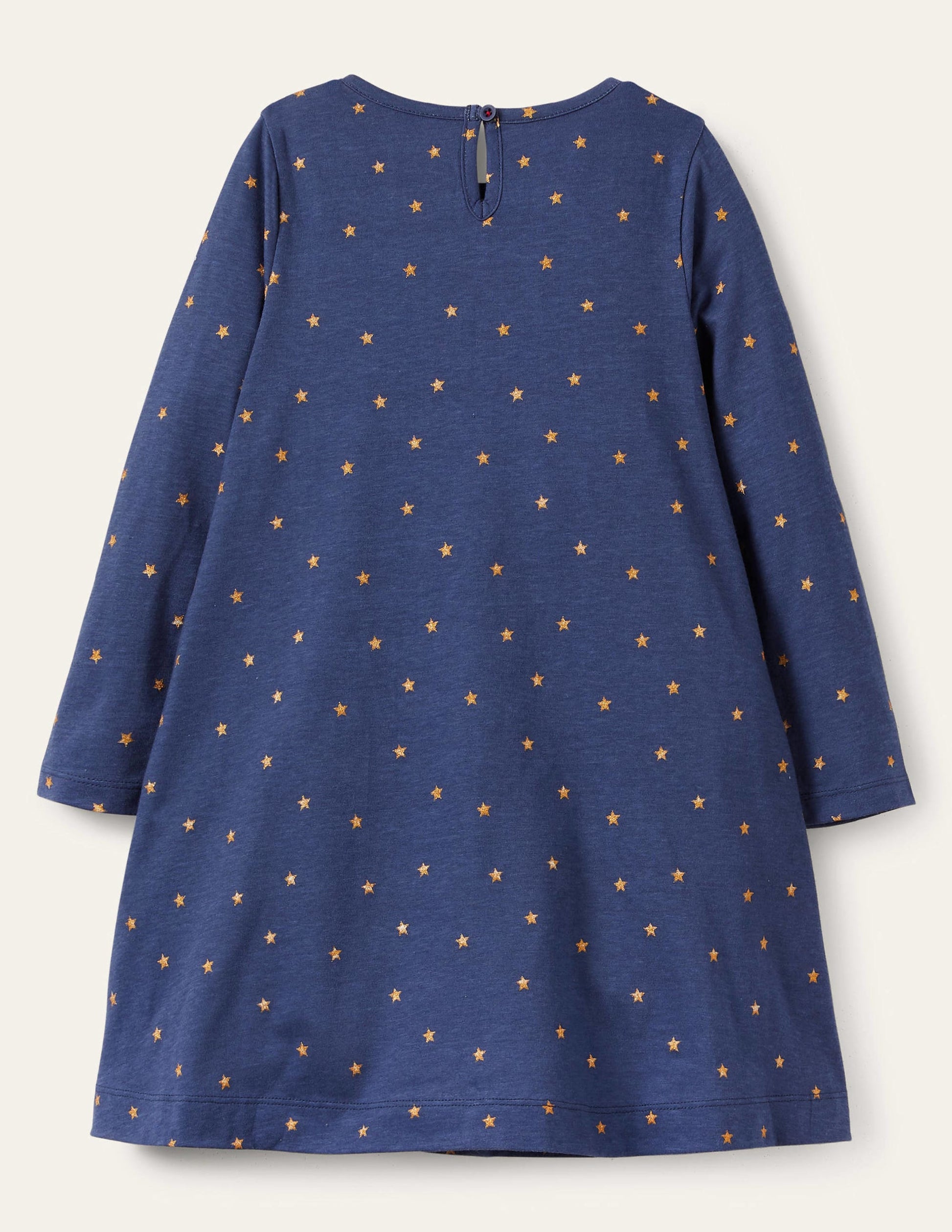 Jerseykleid mit großer Applikation-Navy, Weihnachtsmann-2