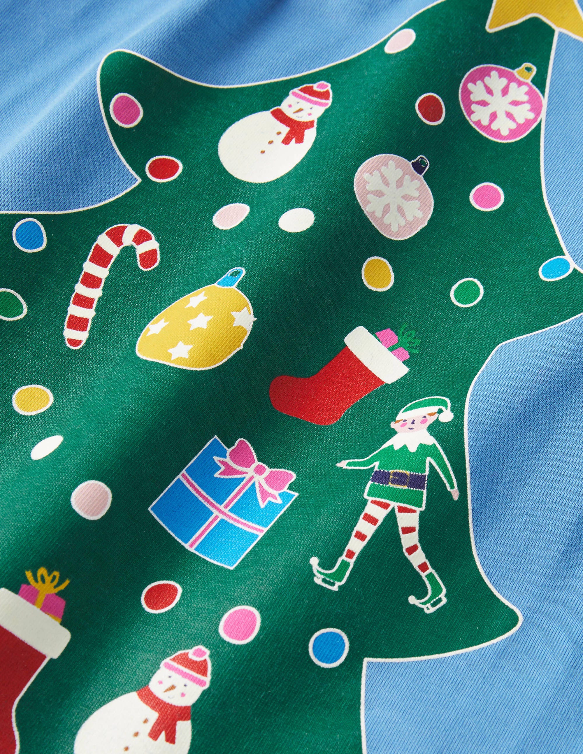 T-shirt à logo phosphorescent-Sapin de Noël bleu jacinthe - Image 3
