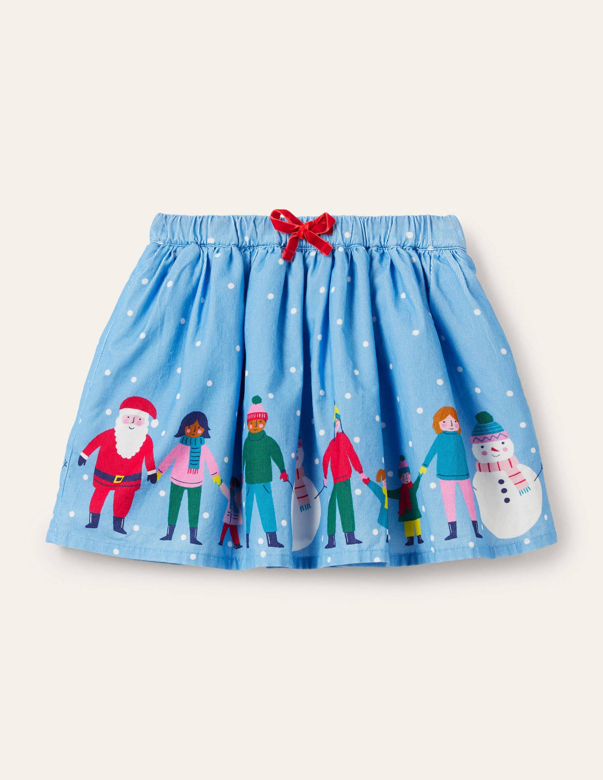 Cordrock mit weihnachtlichem Motiv-Surfbrett-Blau-1
