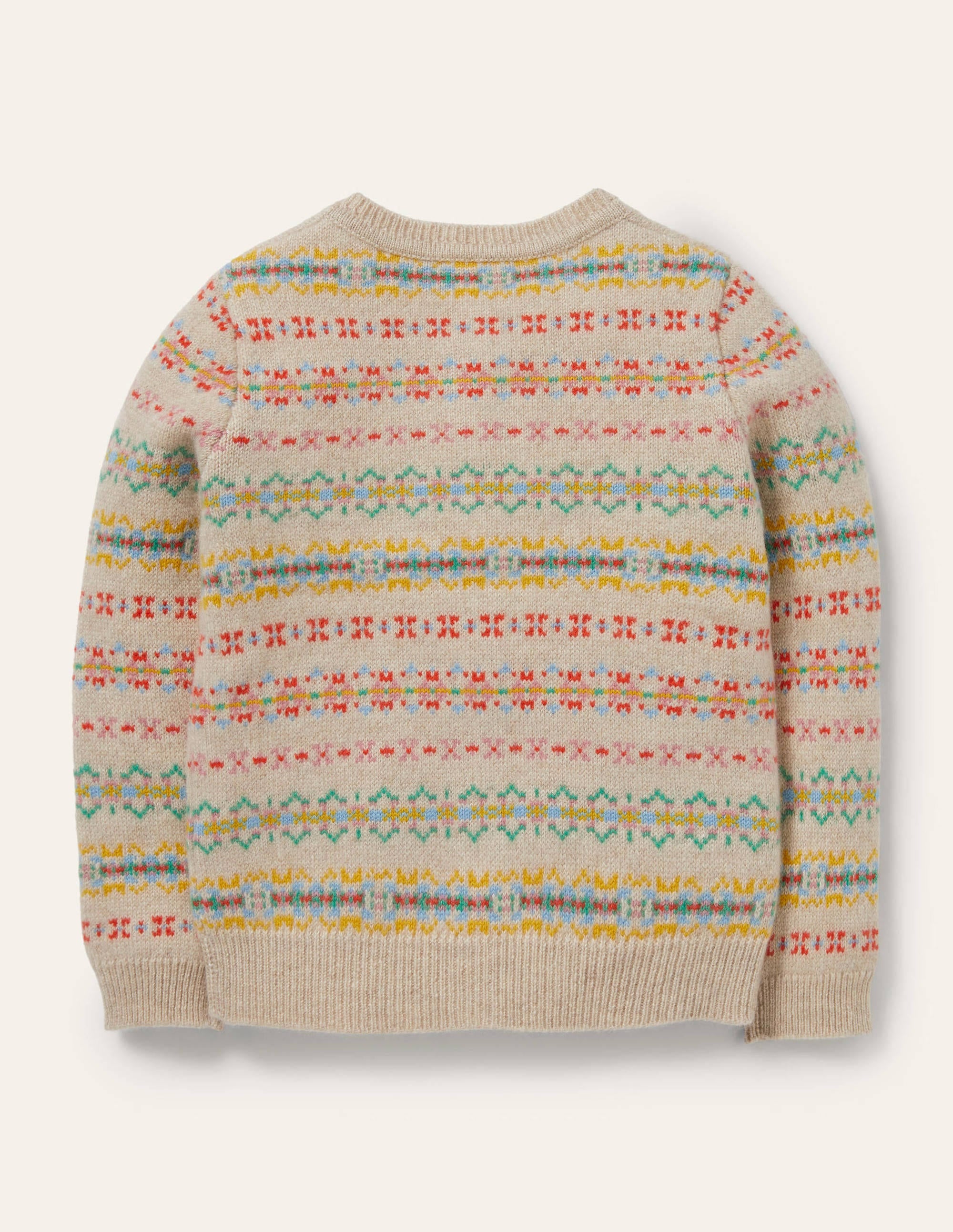 Cardigan en cachemire motif jacquard-Motif jacquard avoine chiné - Image 2