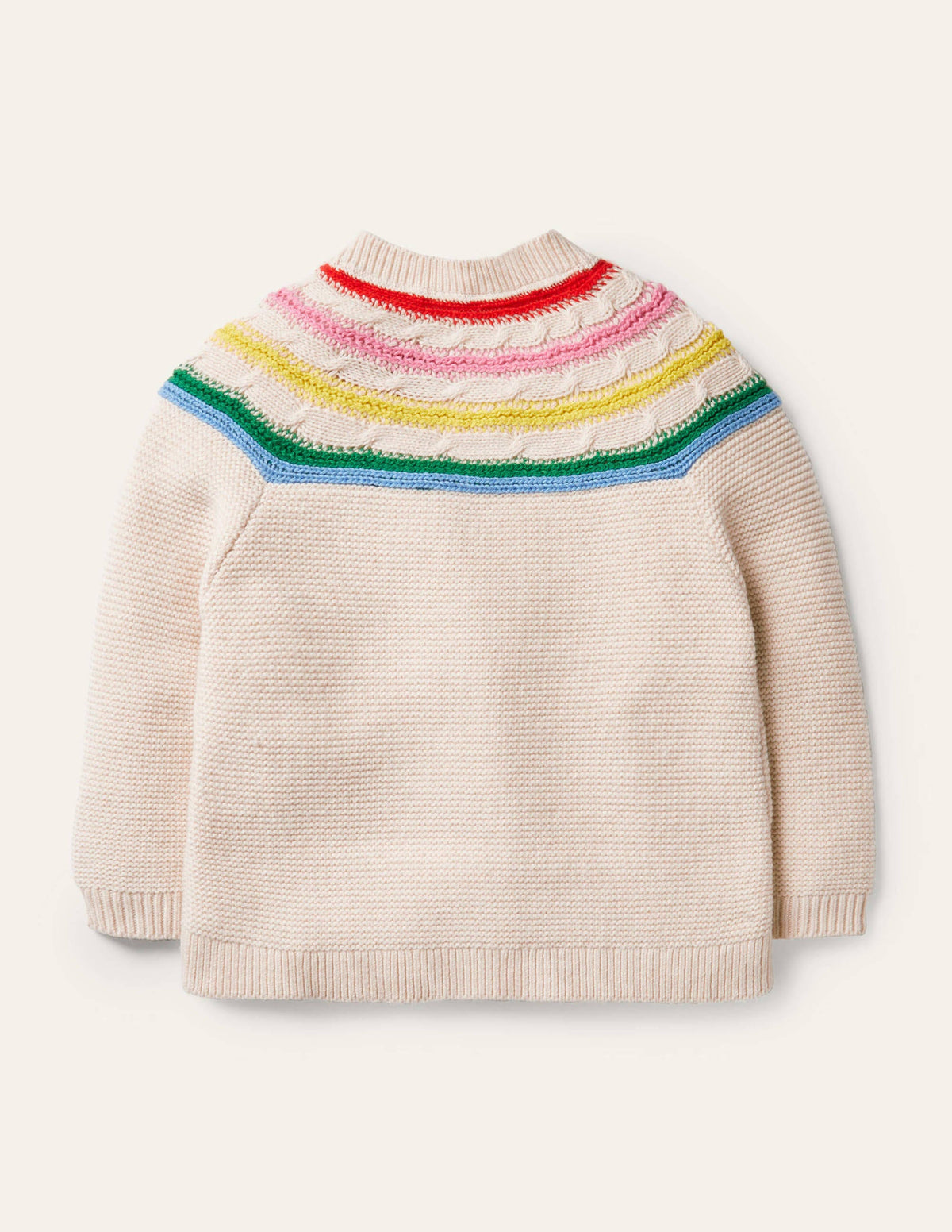 Fröhlicher Cardigan mit Regenbogenpasse-Ecru Meliert - Image 2