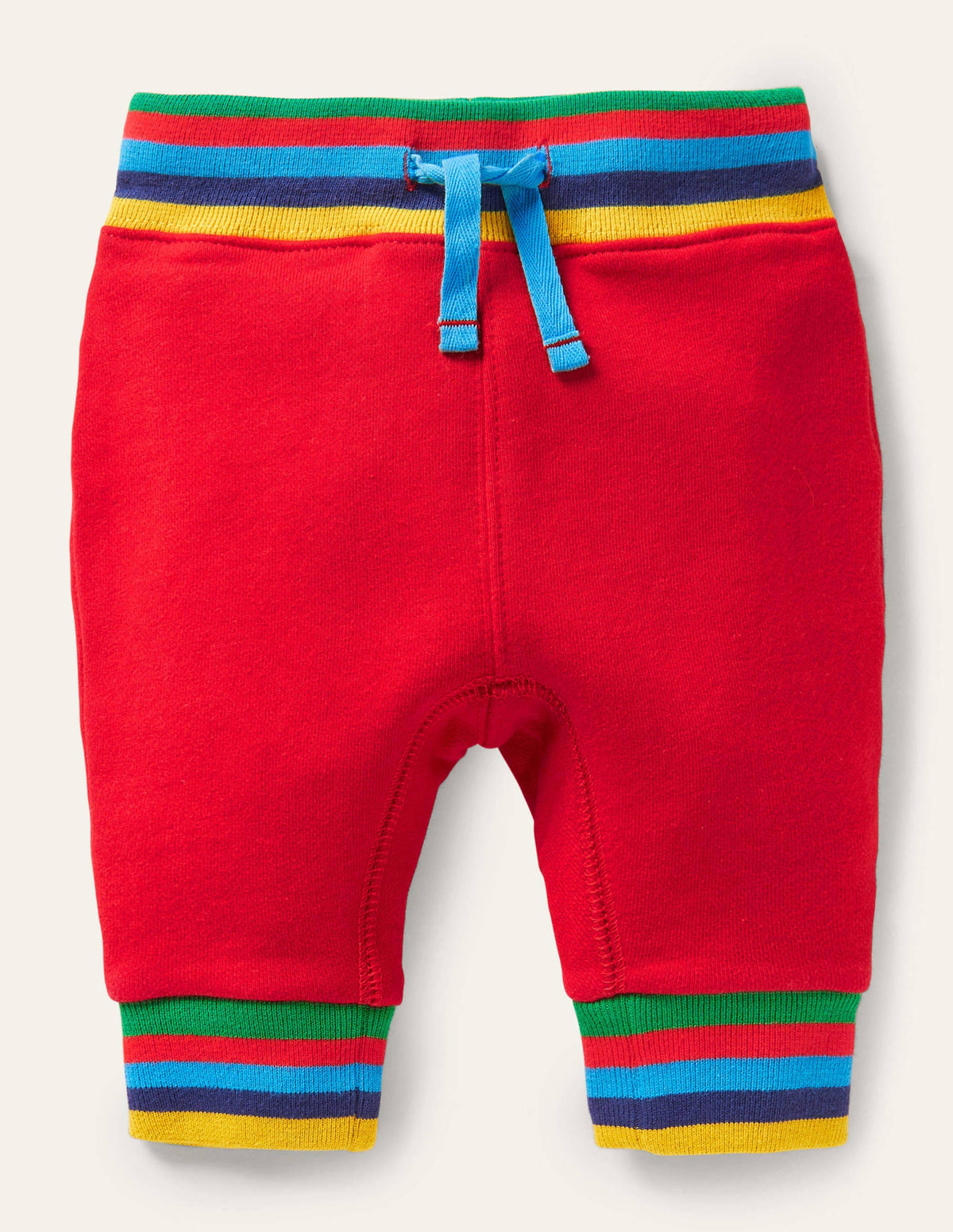 Gerippte Jerseyhose mit Regenbogenstreifen-Rockabilly-Rot-1