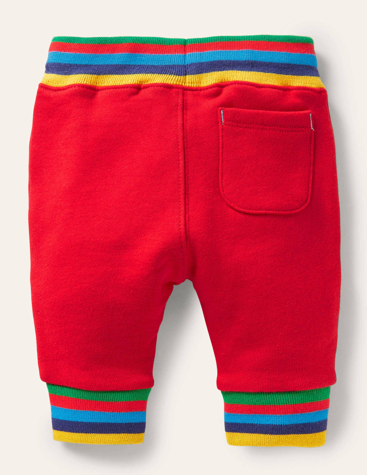 Gerippte Jerseyhose mit Regenbogenstreifen-Rockabilly-Rot-2