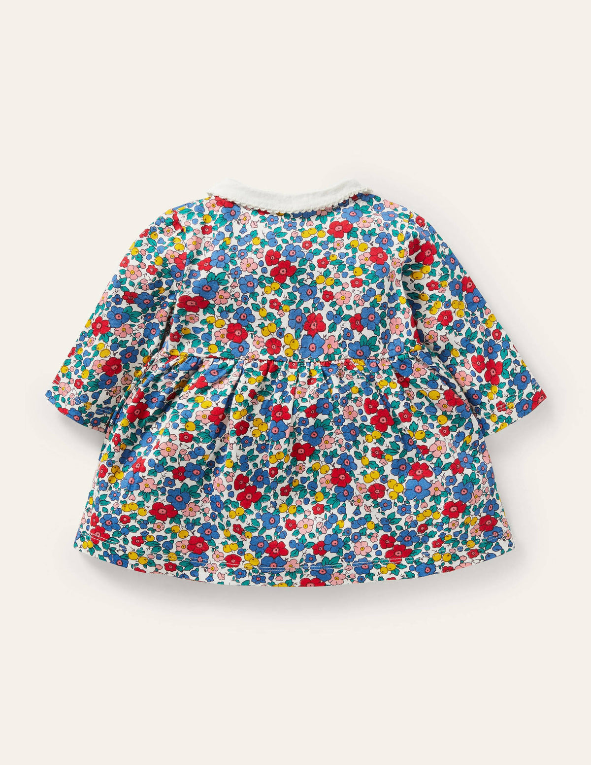Jerseykleid mit Kragen-Bunt/Himmelblau, Apfelblüte - Image 2