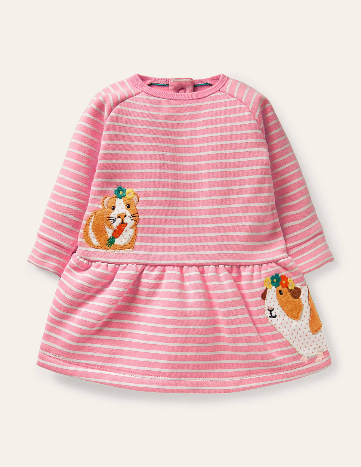Robe-sweat cosy-Cochons d'Inde rose formica/ivoire - Image 1