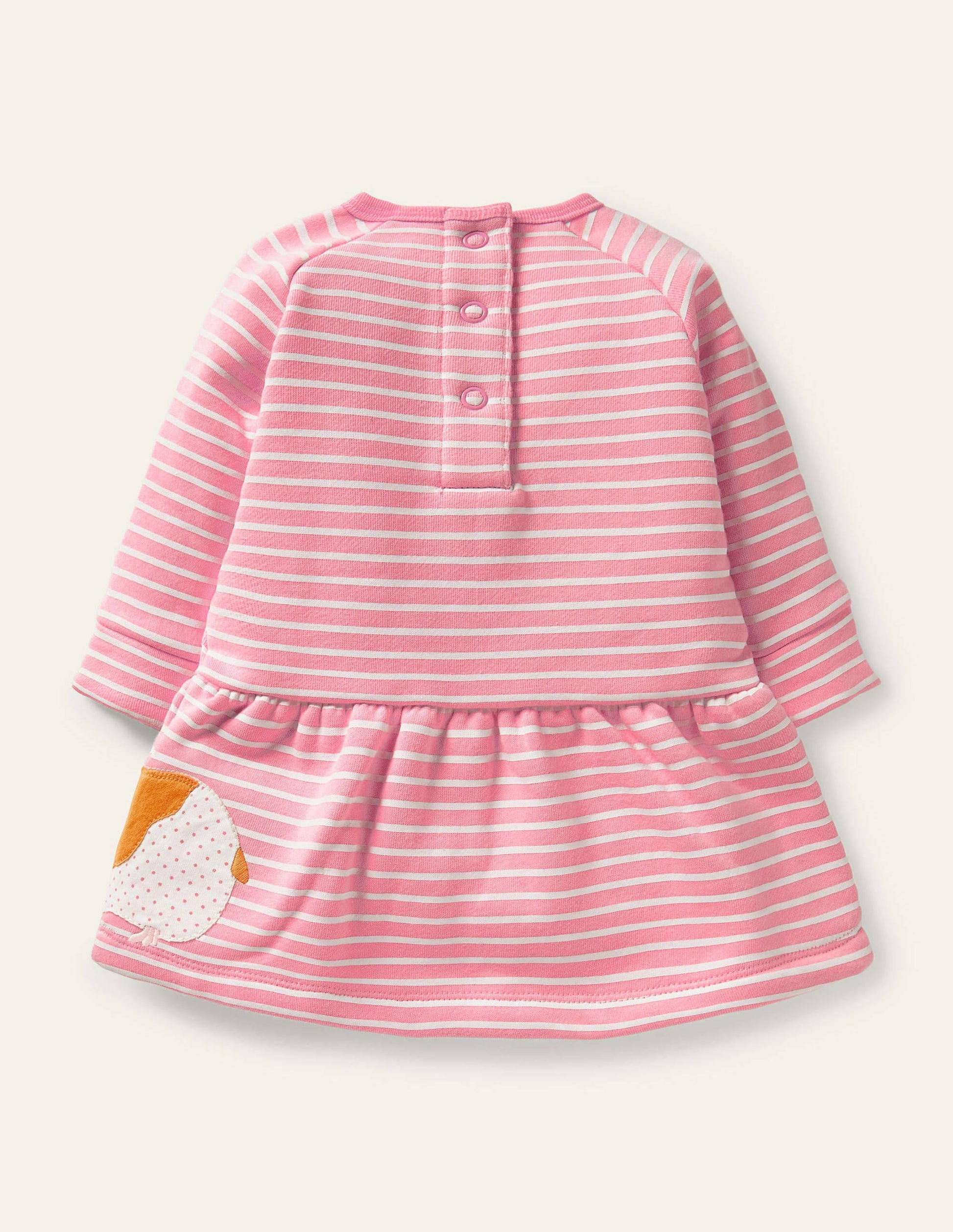 Robe-sweat cosy-Cochons d'Inde rose formica/ivoire-2