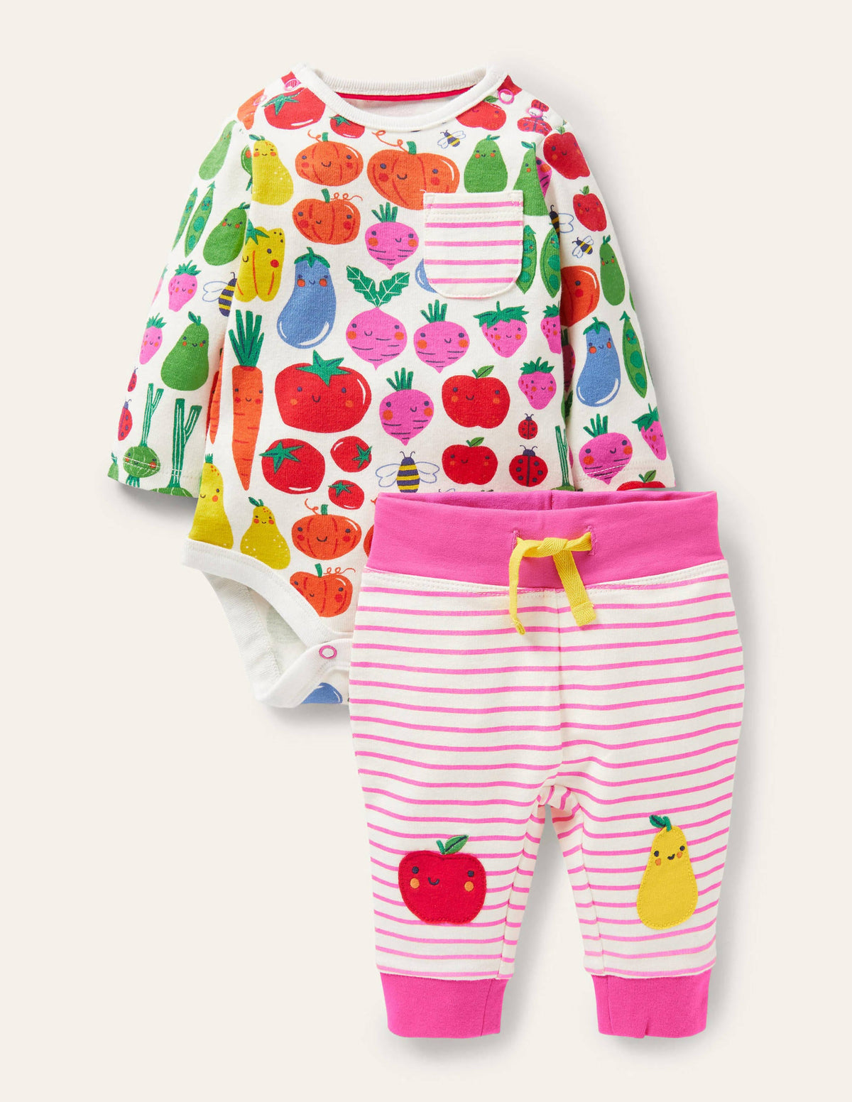 Body- und Leggings-Set-Naturweiß, Gartenfreunde-1