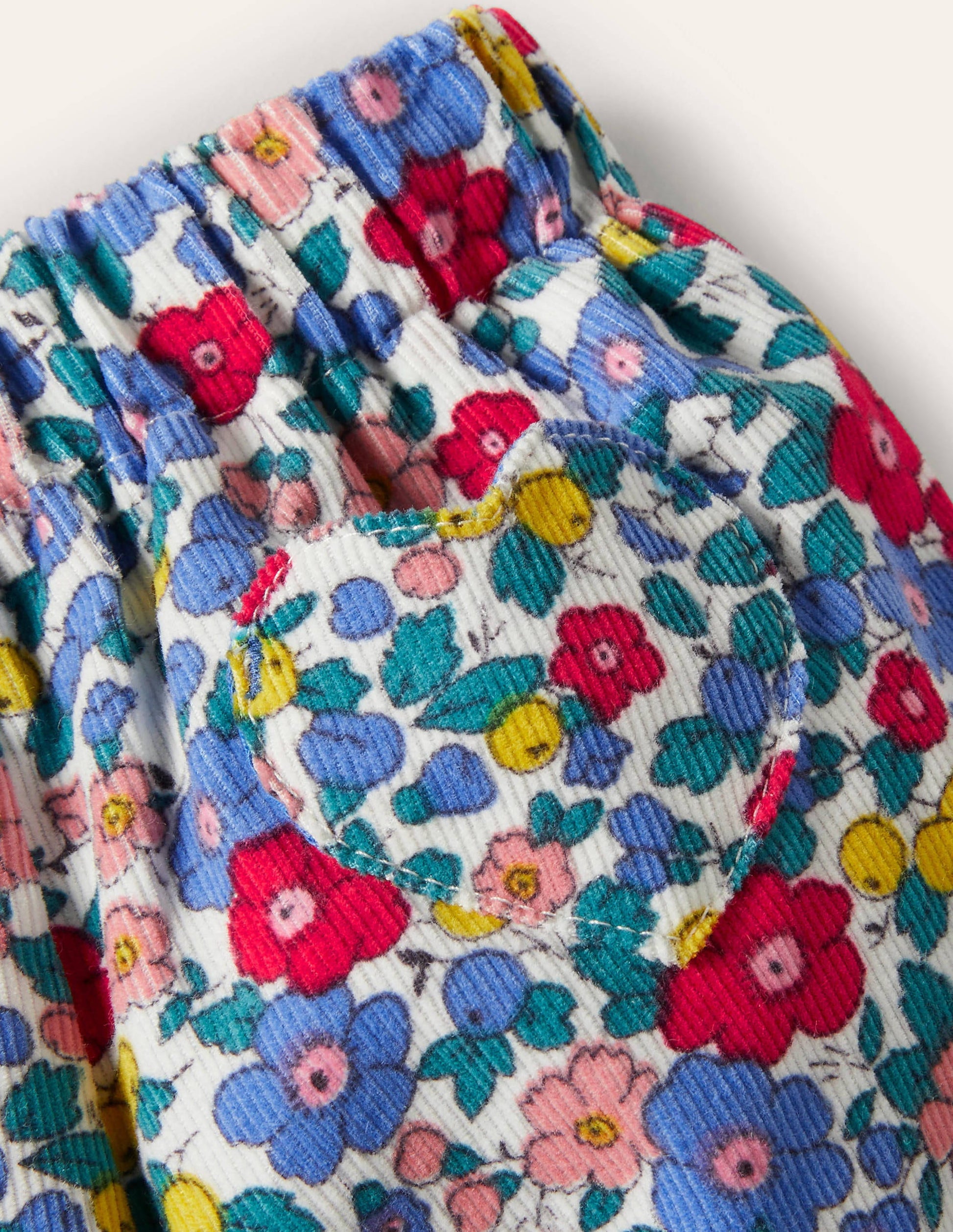 Gemusterte Cord-Pumpshorts-Bunt/Himmelblau, Apfelblüte-3