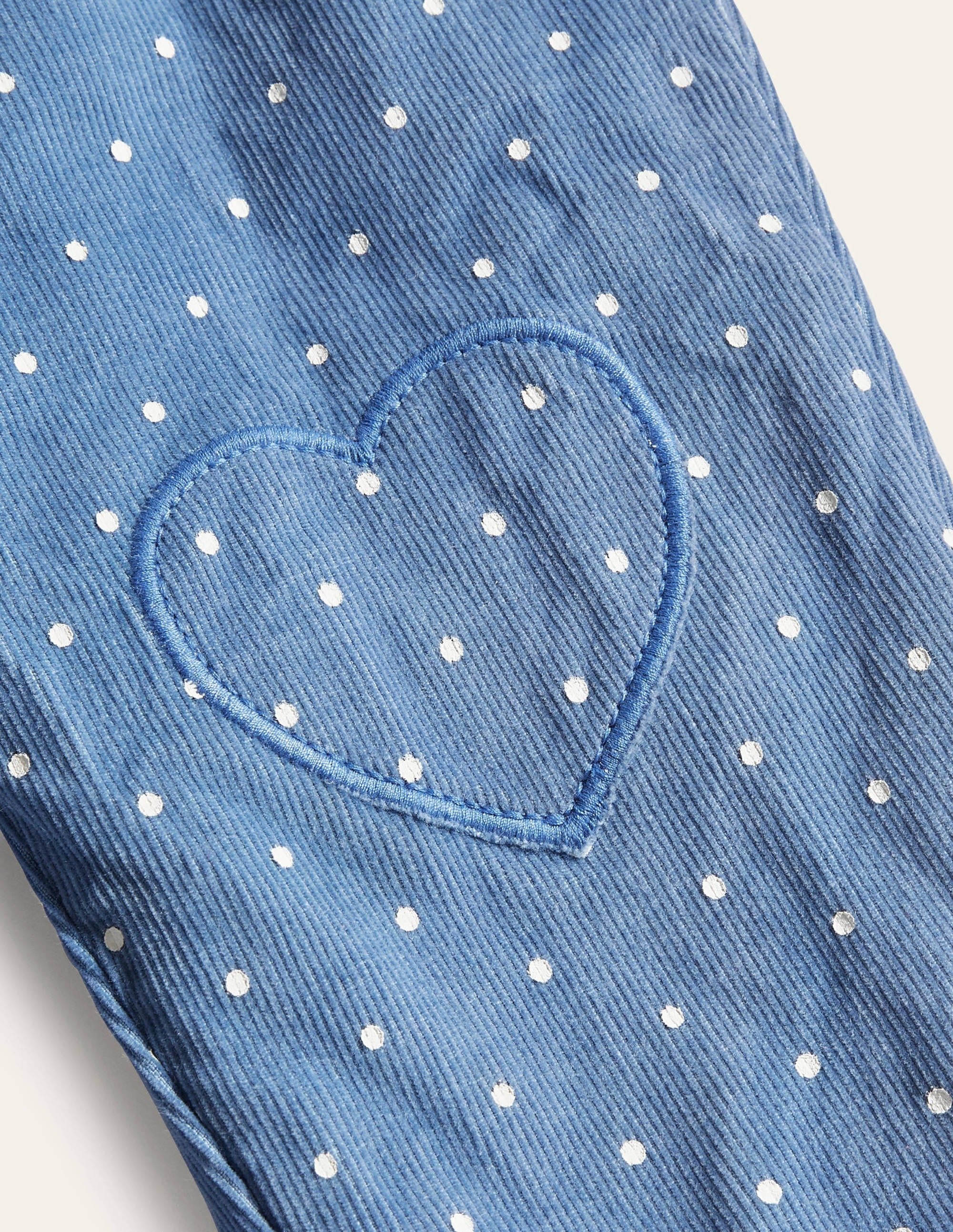Pantalon à pois en velours côtelé-Bleu élisabéthain - Image 3
