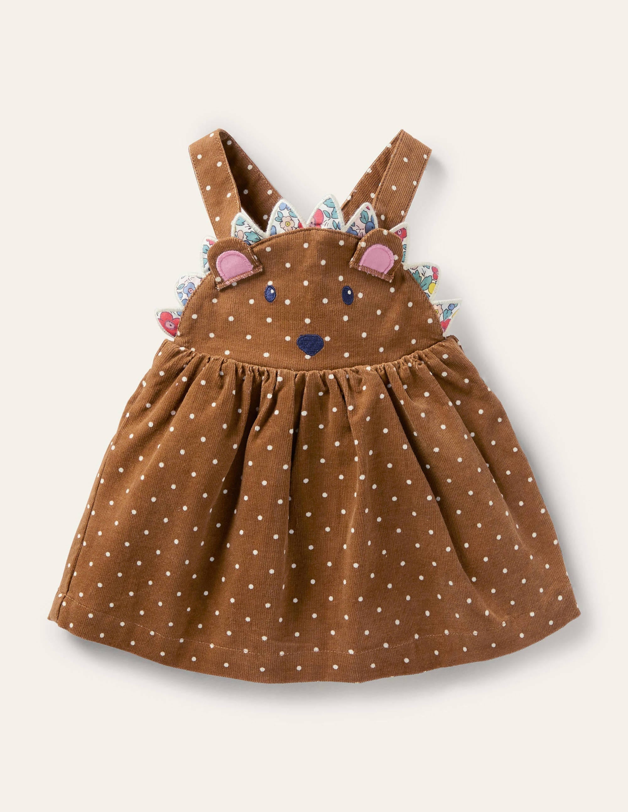 Originelles Cord-Schürzenkleid-Karamellbonbonbraun, Igel - Image 1