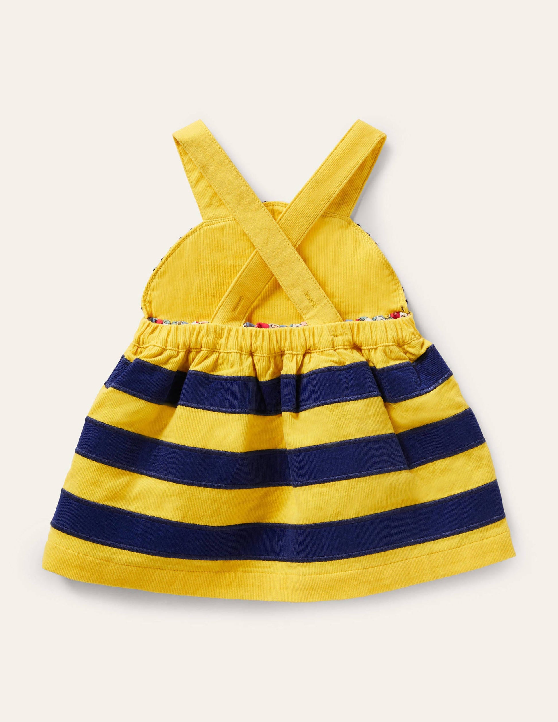 Originelles Cord-Schürzenkleid-Maisgelb, Biene-2