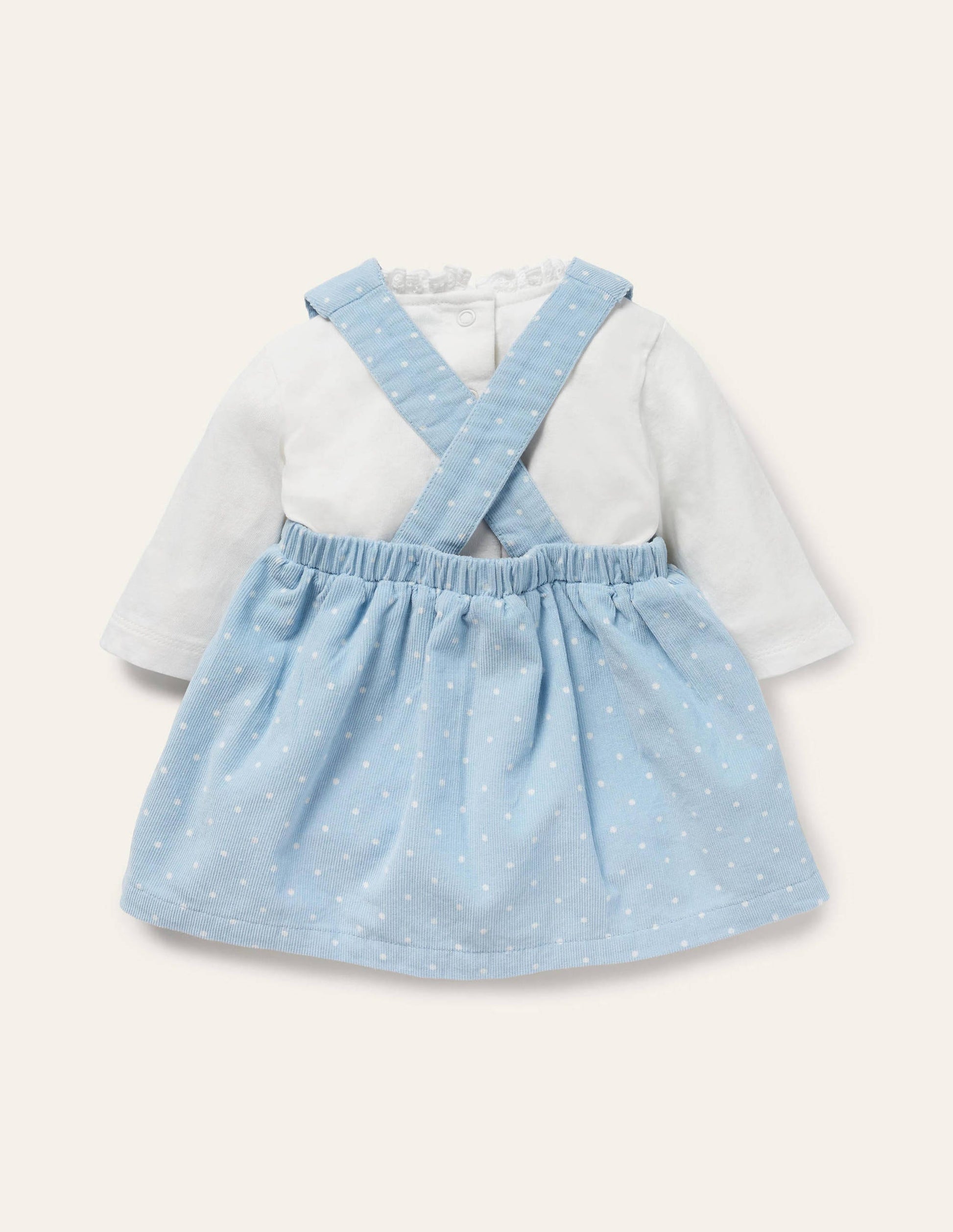 Cord-Schürzenkleidset mit Häschenmotiv-Himmelblau, Häschen-2
