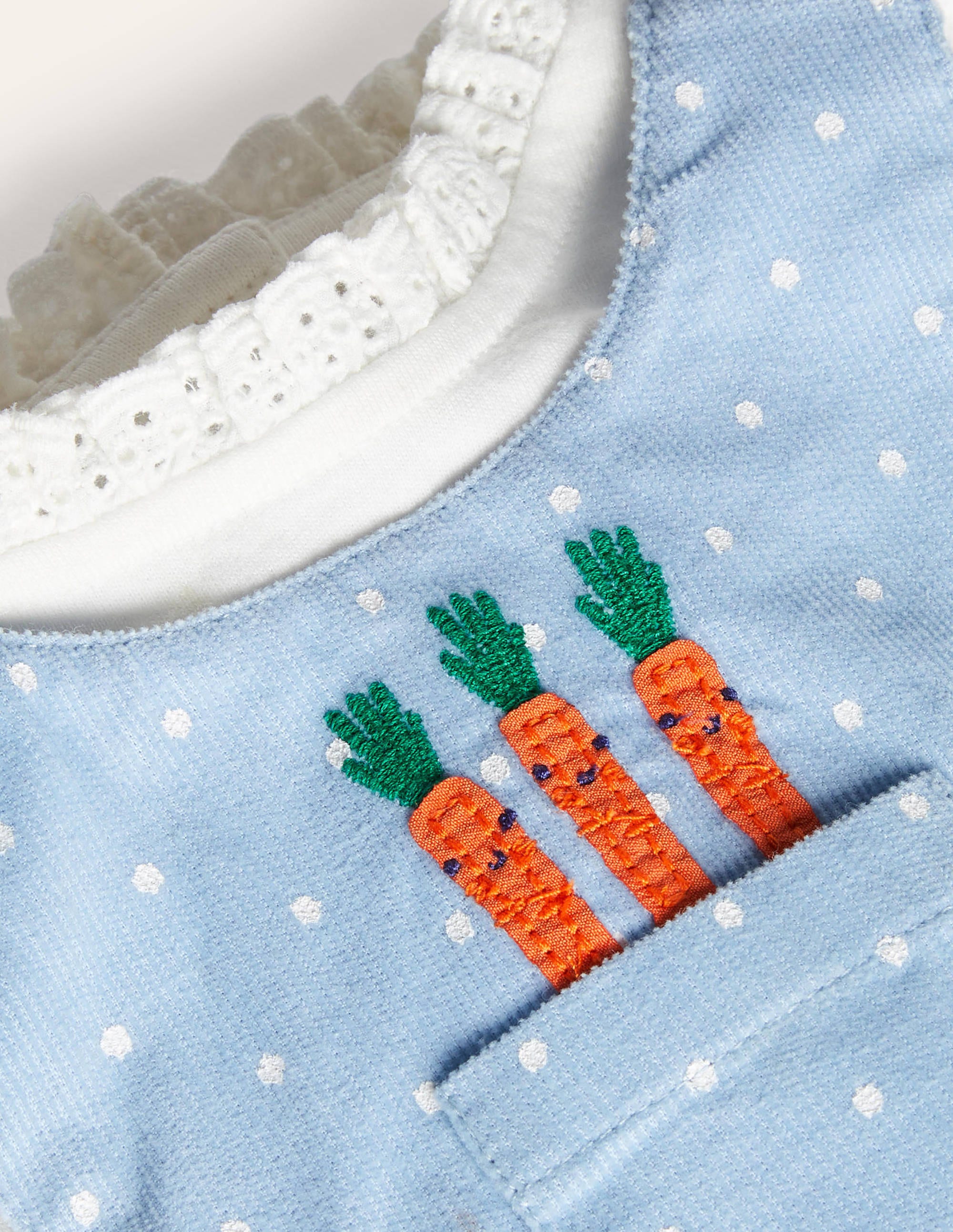 Cord-Schürzenkleidset mit Häschenmotiv-Himmelblau, Häschen - Image 3