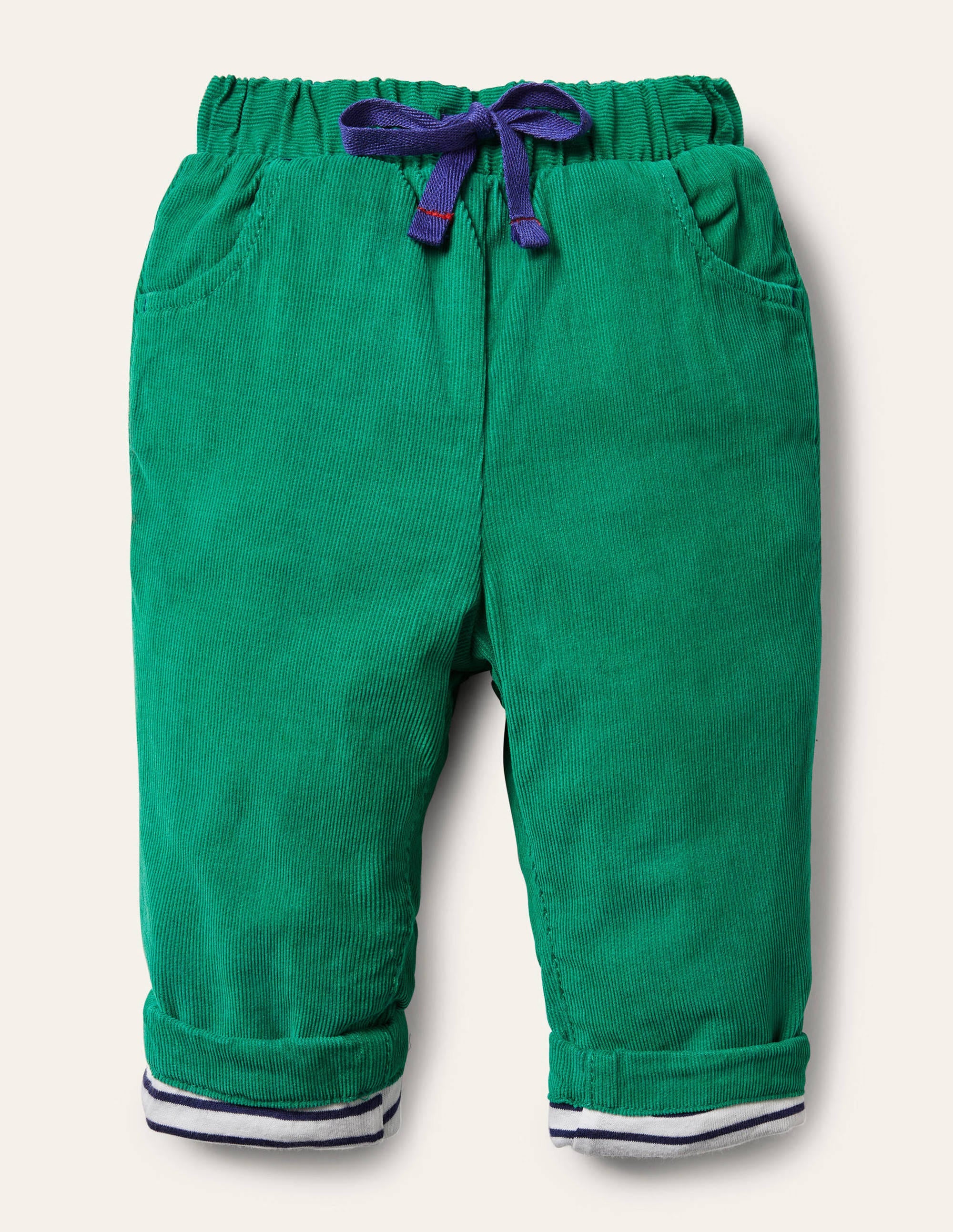 Cordhose mit Jerseyfutter-Schottengrün - Image 1