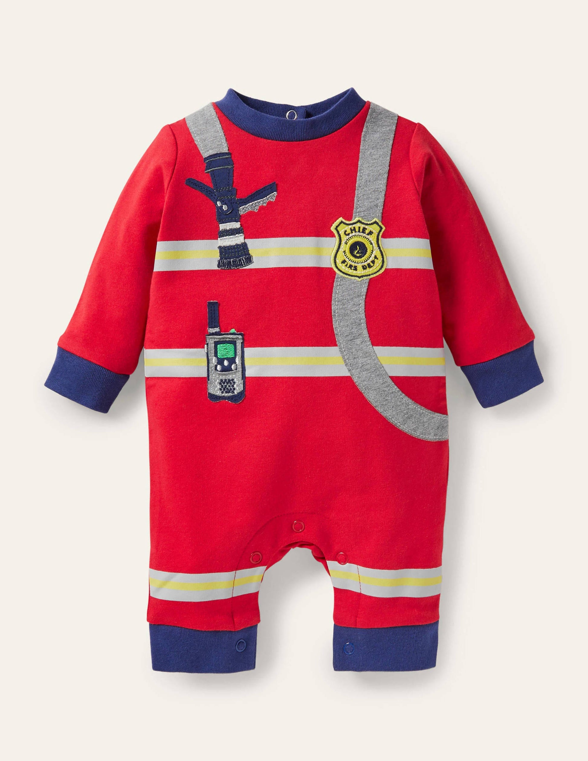 Firefighter Romper-Rockabilly Red Firefighter-1