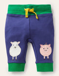 Originelle Hose mit Applikation-Schottengrün, Bauernhof