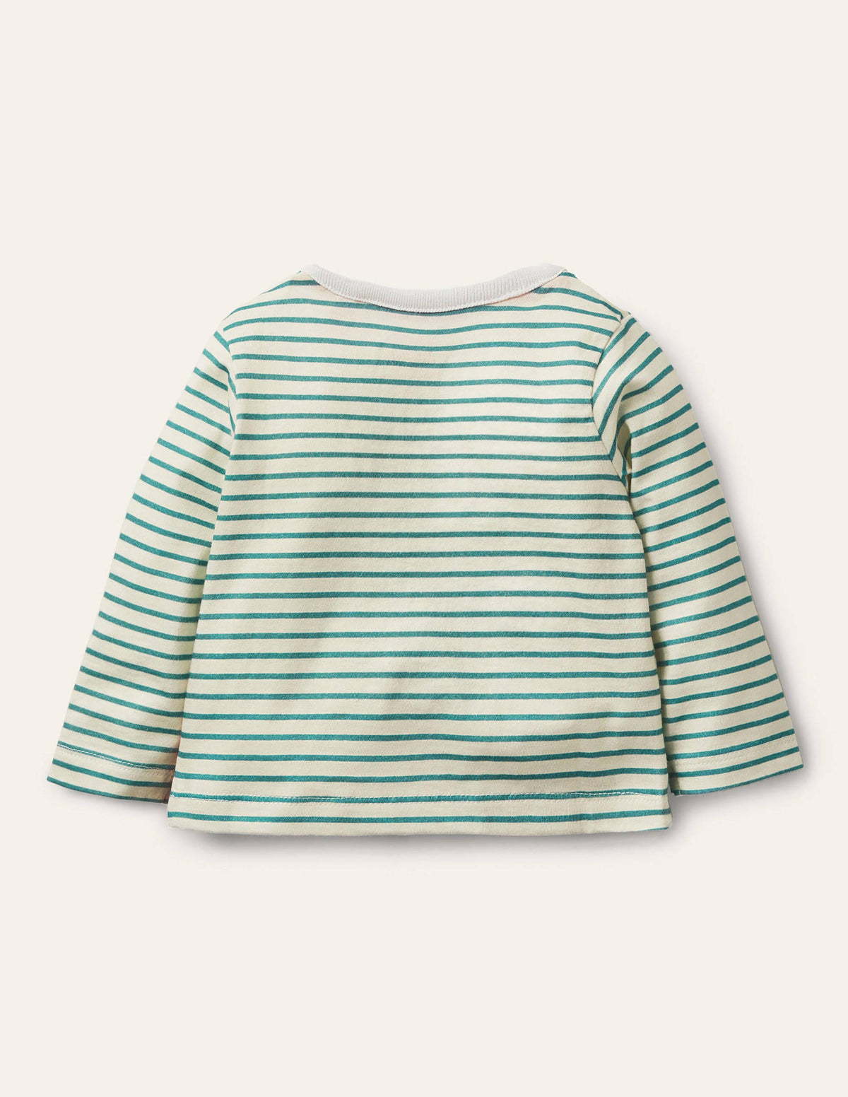 Stripy Lift-the-Flap T-shirt-Ivory/Brook Blue Chickens-2