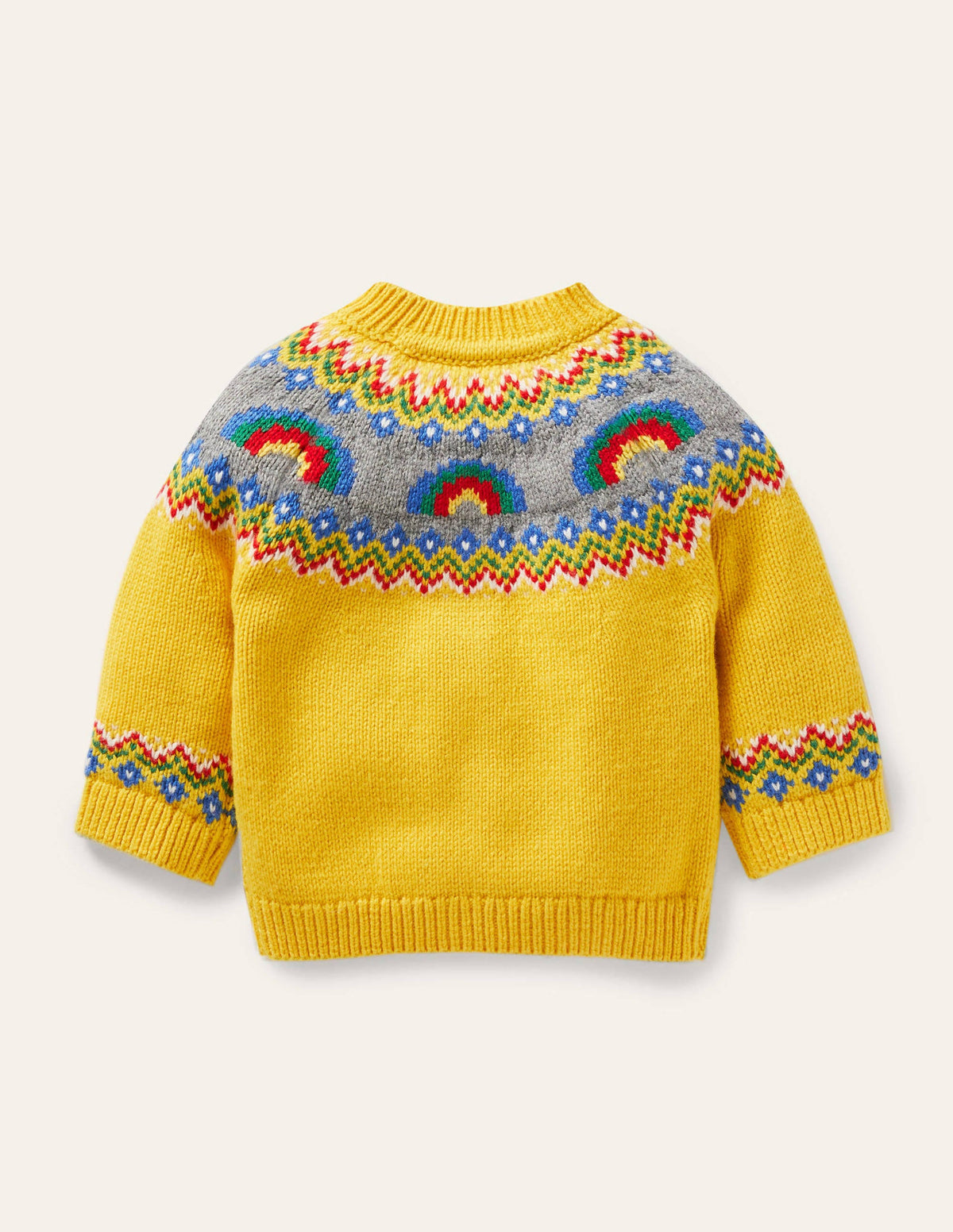 Fair-Isle-Cardigan-Honiggelb, Regenbogen-2
