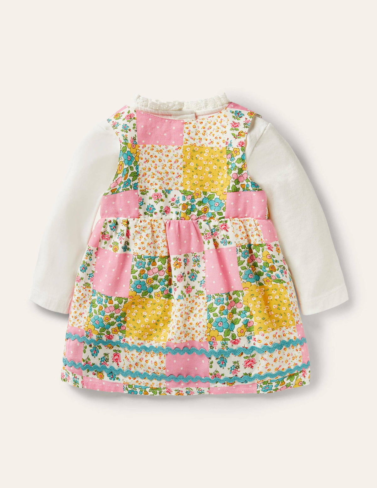 Patchwork-Schürzenkleid-Bunt, Patchwork-Blumenmuster - Image 2