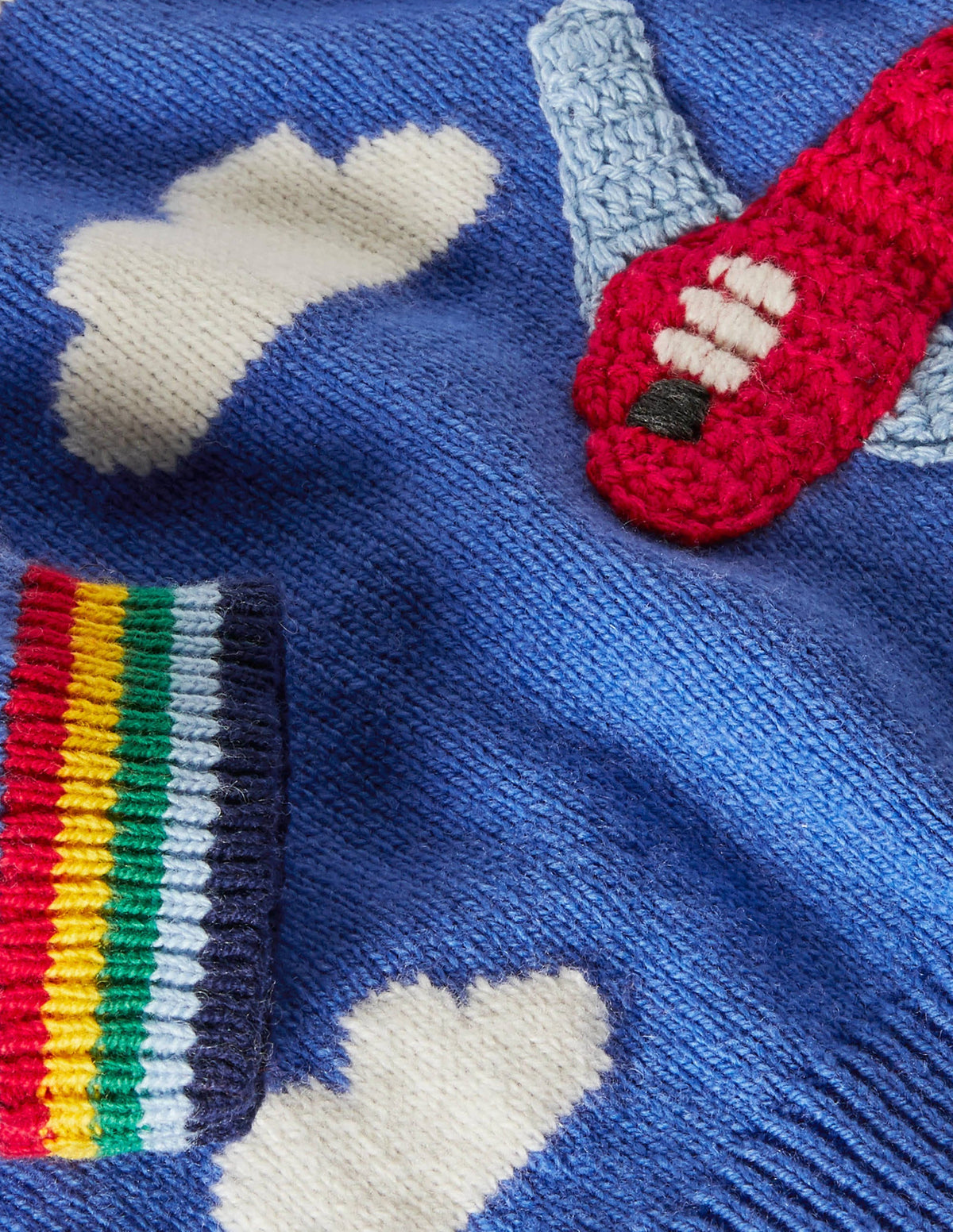 Fröhlicher Strickpullover-Elisabethanisches Blau, Flugzeug-3