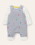 Ensemble bio avec salopette-Rayé étoile multi