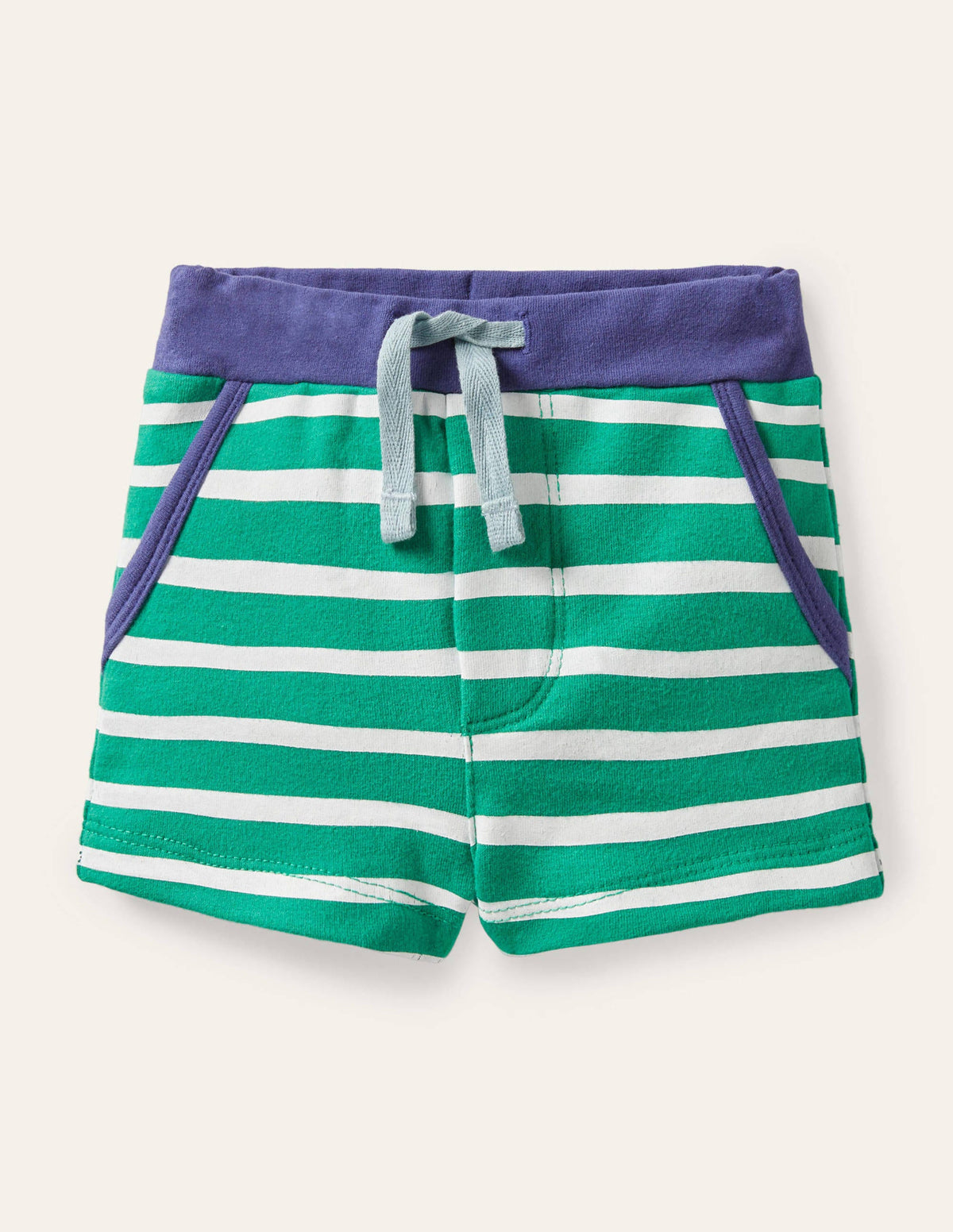 Basic-Jerseyshorts-Naturweiß/Baumgrün - Image 1