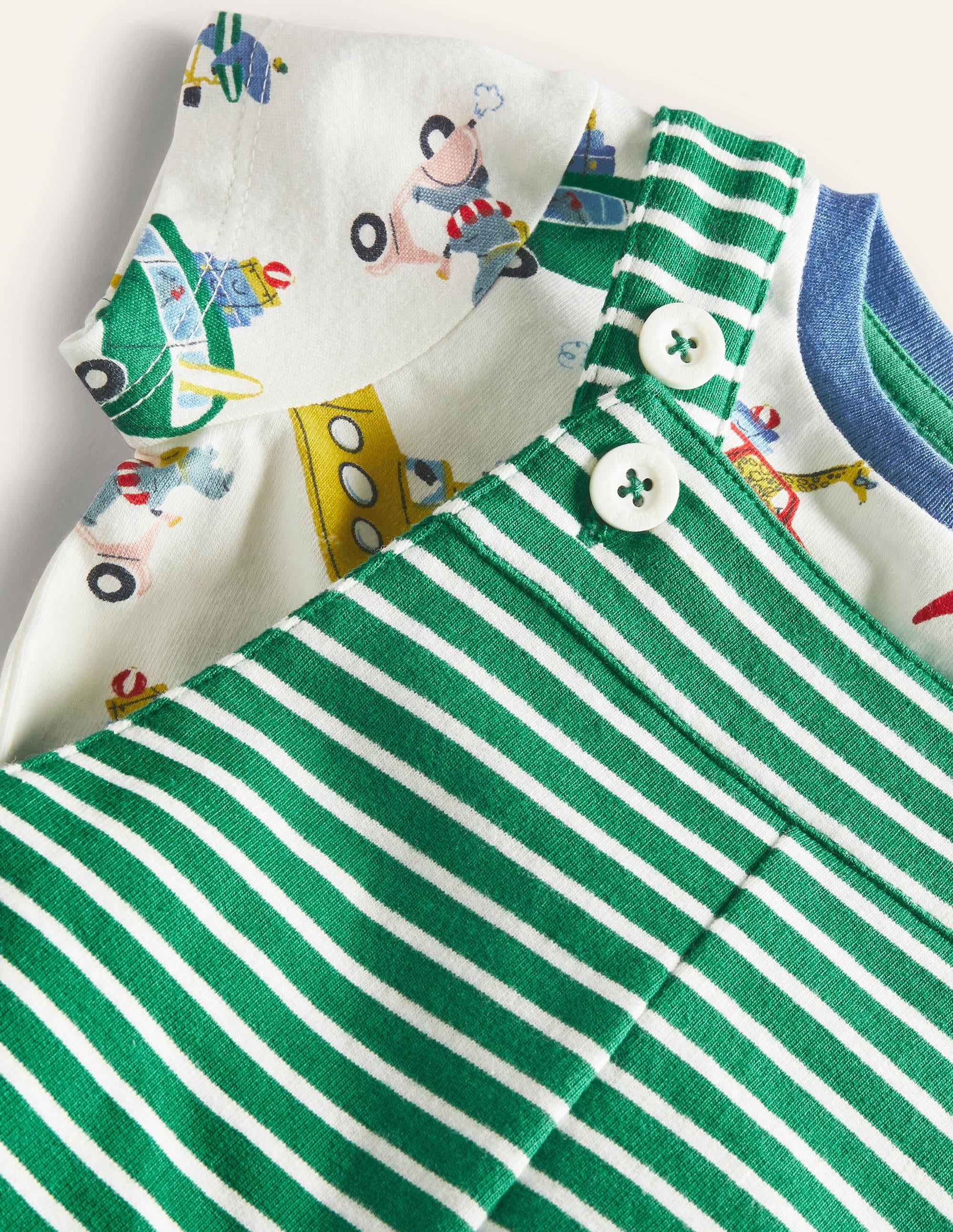 Summer Jersey Dungaree Set-Multi Animal Adventures - Image 3