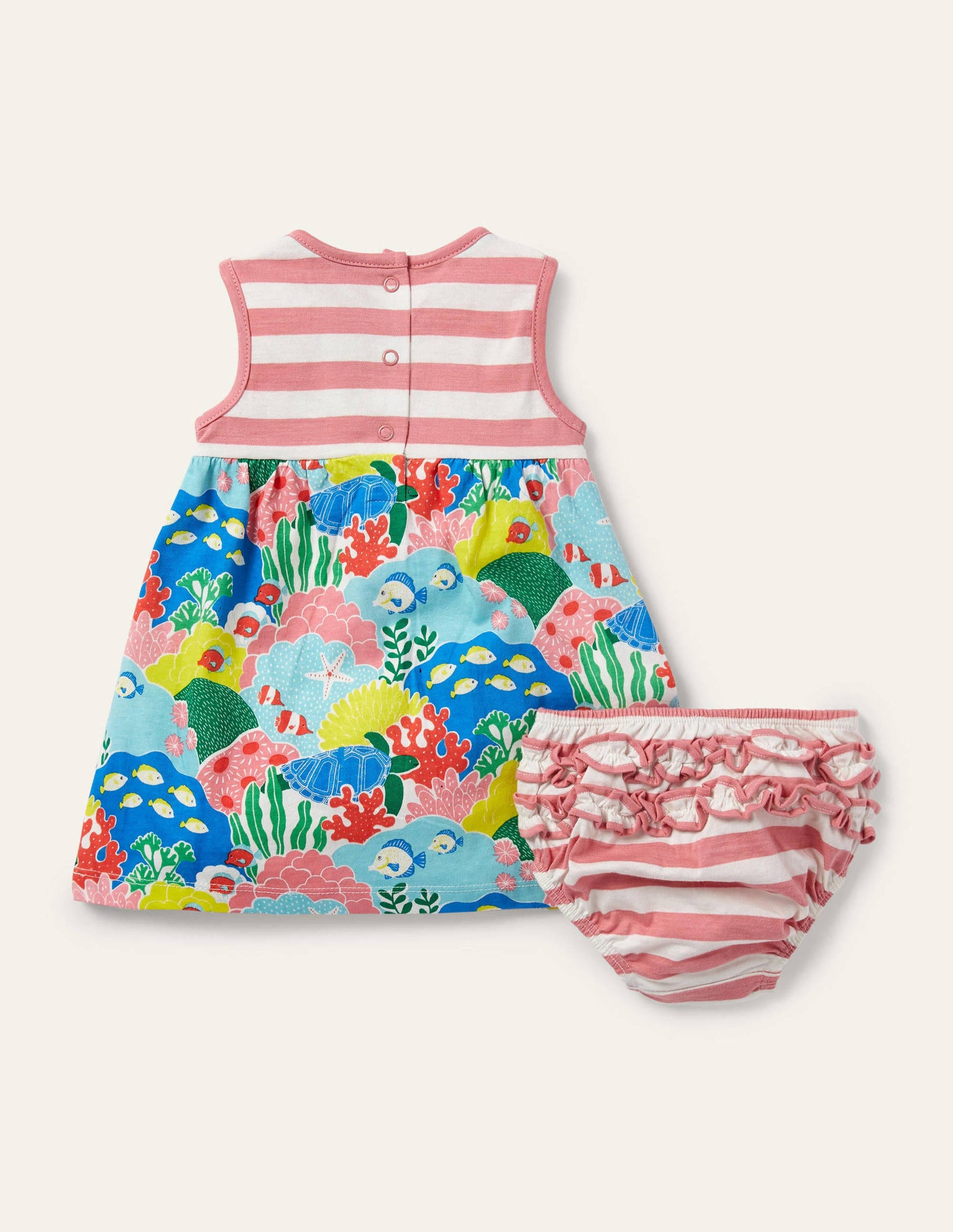 Gemustertes Jerseykleid-Bunt, Korallenriff-2