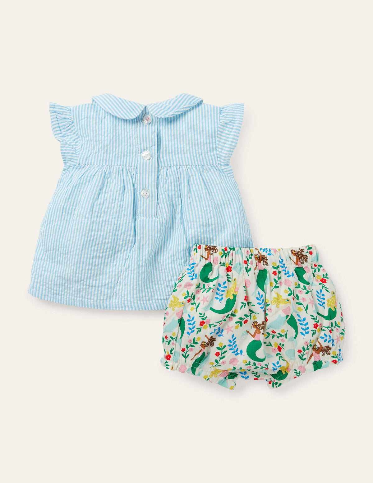 Set mit Webshorts-Naturweiß, Meerjungfrauen-Garten-2