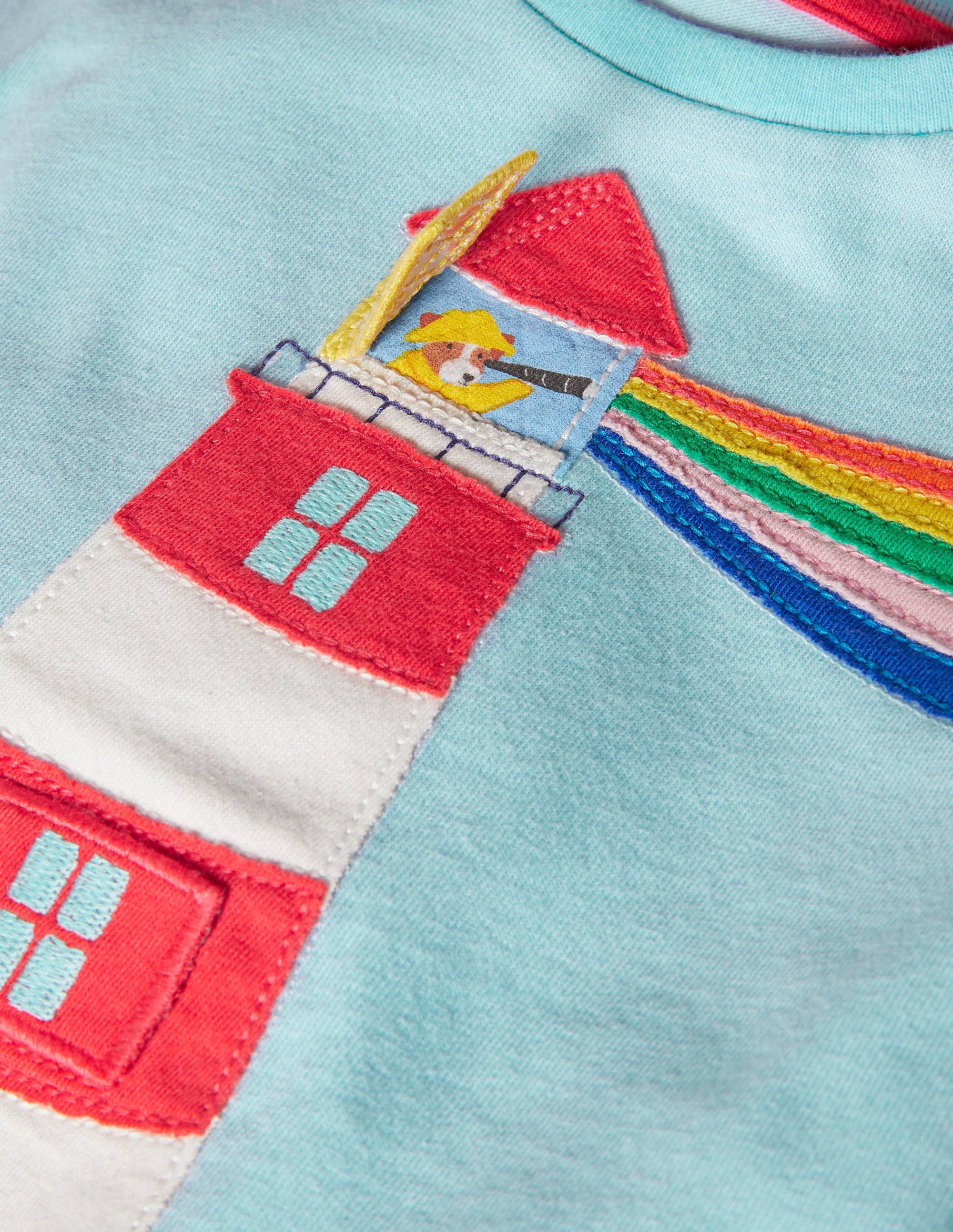 T-Shirt mit Tierabenteuern zum Aufklappen-Provence-Blau, Leuchtturm - Image 3