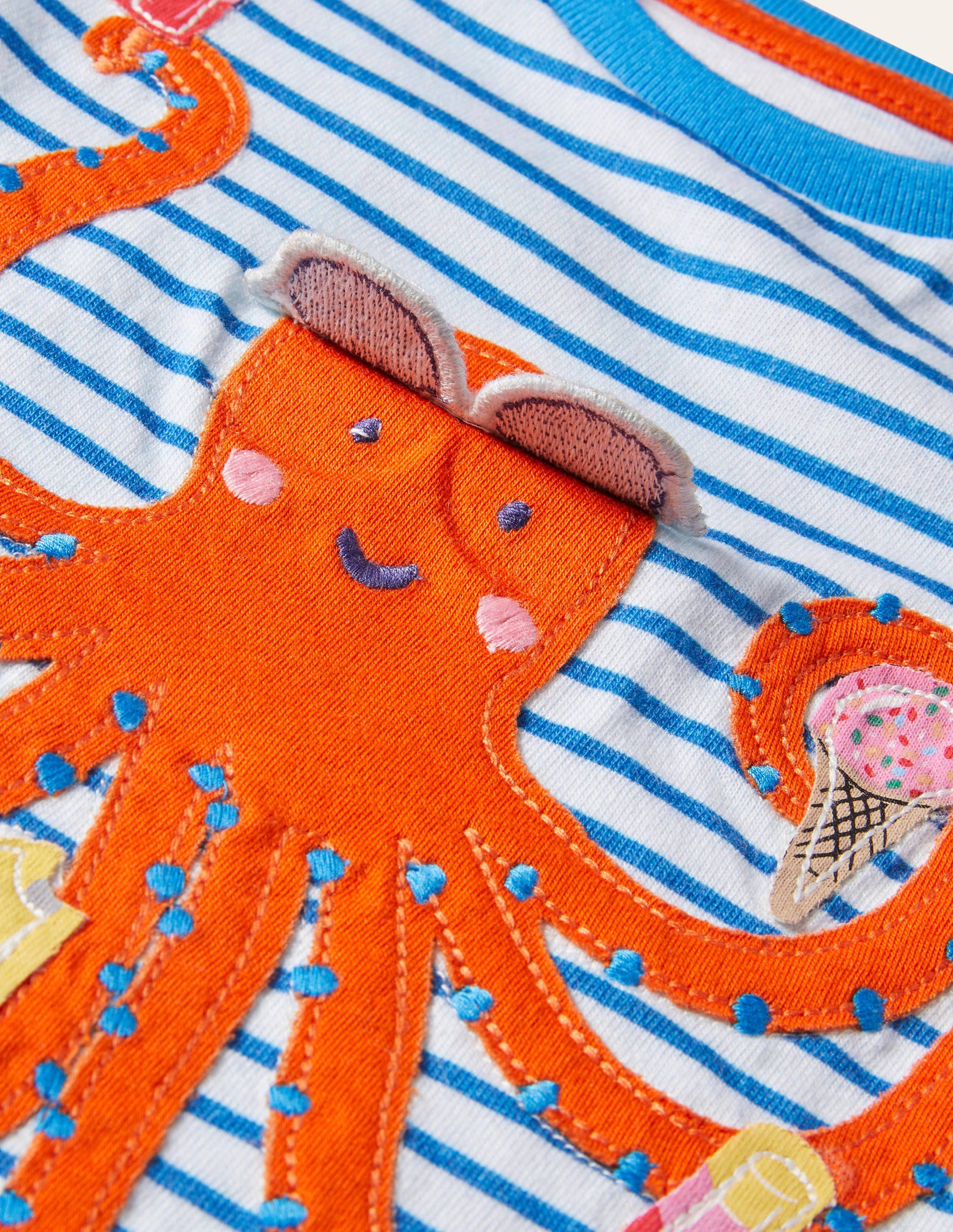 T-Shirt mit Tierabenteuern zum Aufklappen-Naturweiß/Marokkoblau, Oktopus - Image 3