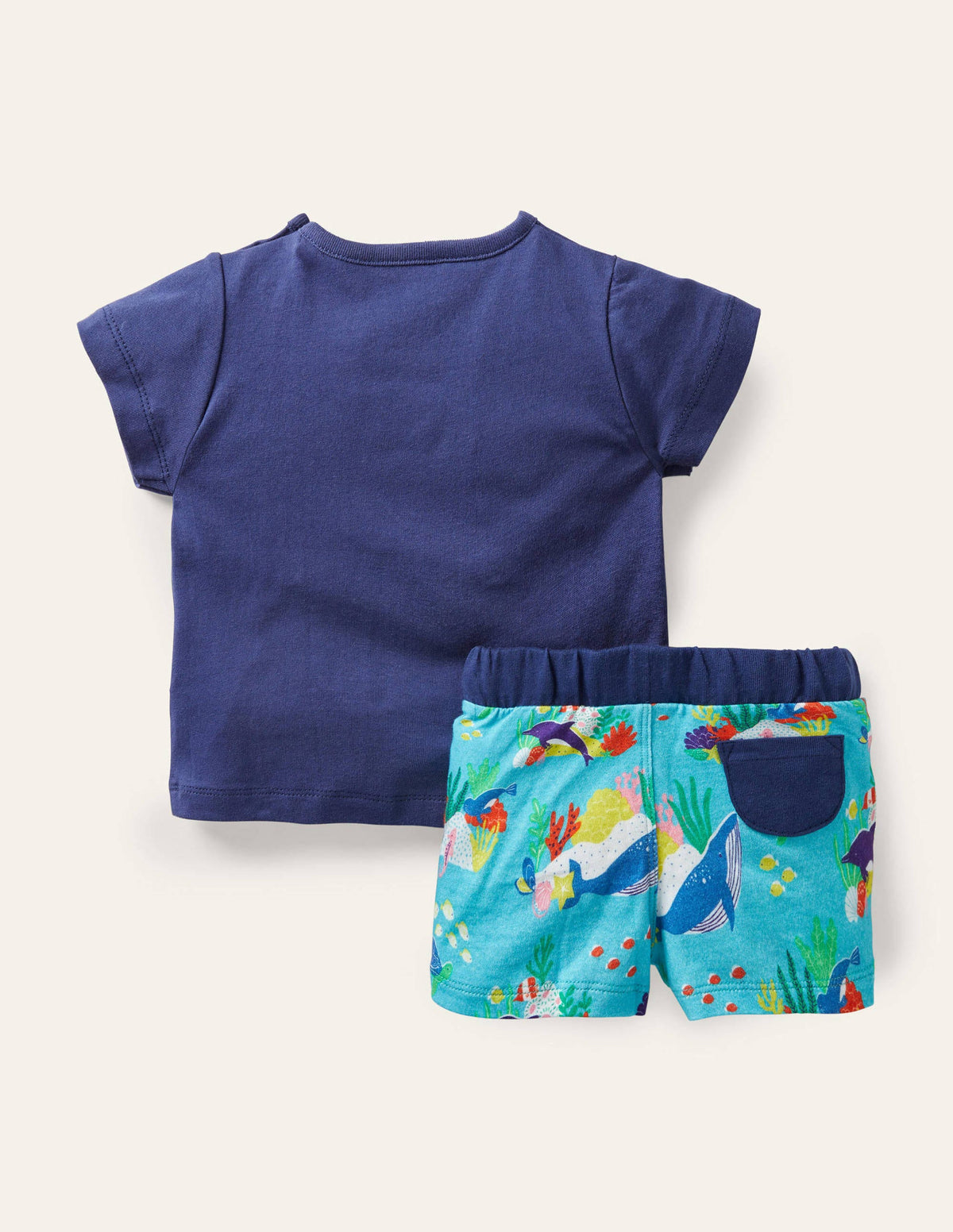 Shorts mit Urlaubsapplikation im Set-Meerblau, Unterwassermotiv - Image 2
