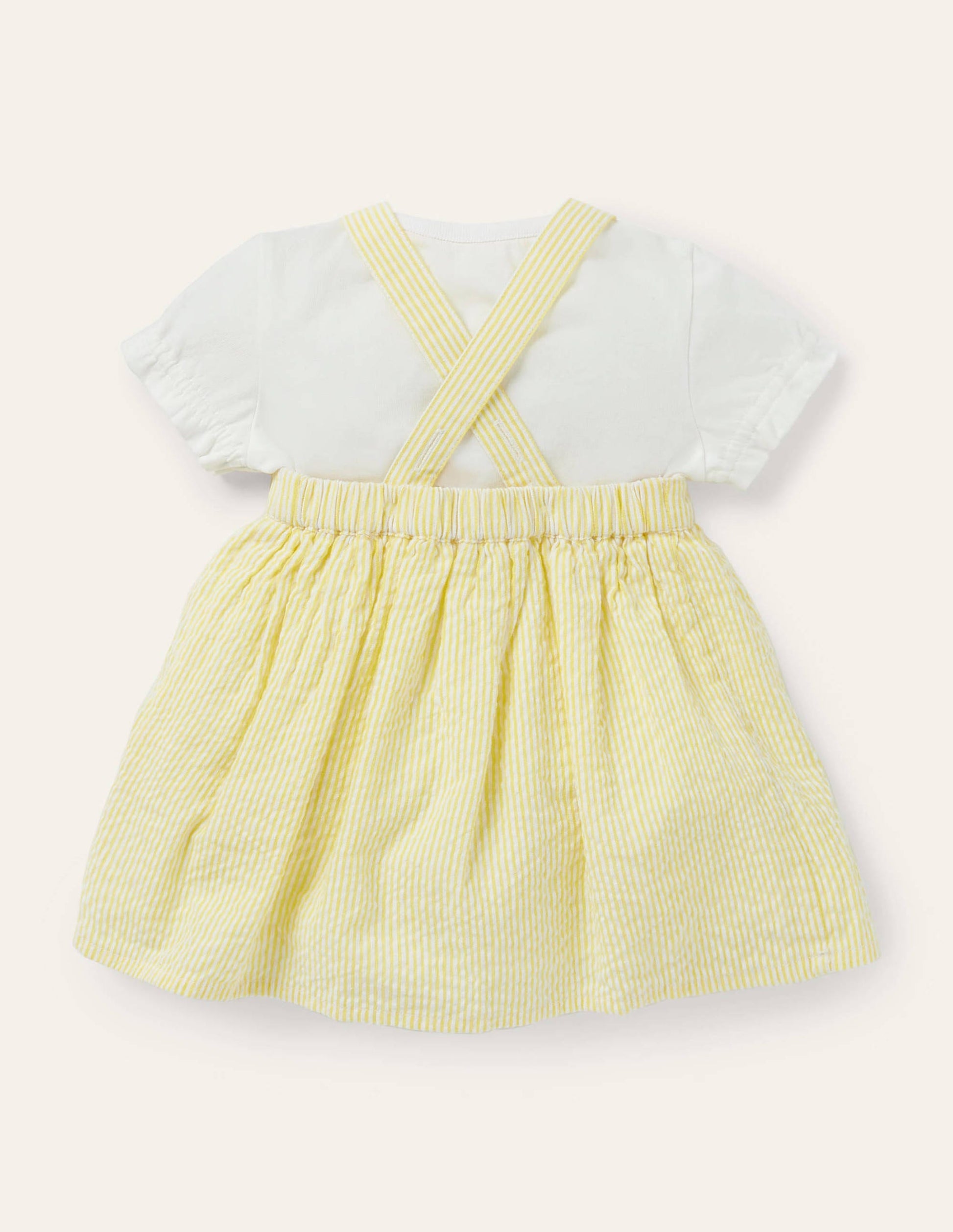 Schürzenkleid mit Eiscrememotiv im Set-Naturweiß/Gelb, Eiscreme-2