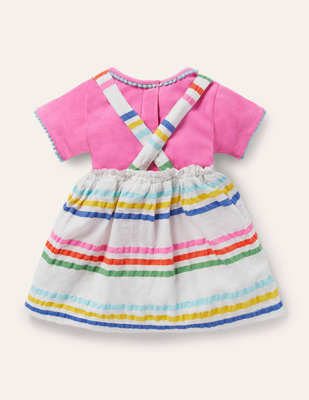 Gestreiftes Web-Schürzenkleid im Set-Bunt, Regenbogenfarben - Image 2