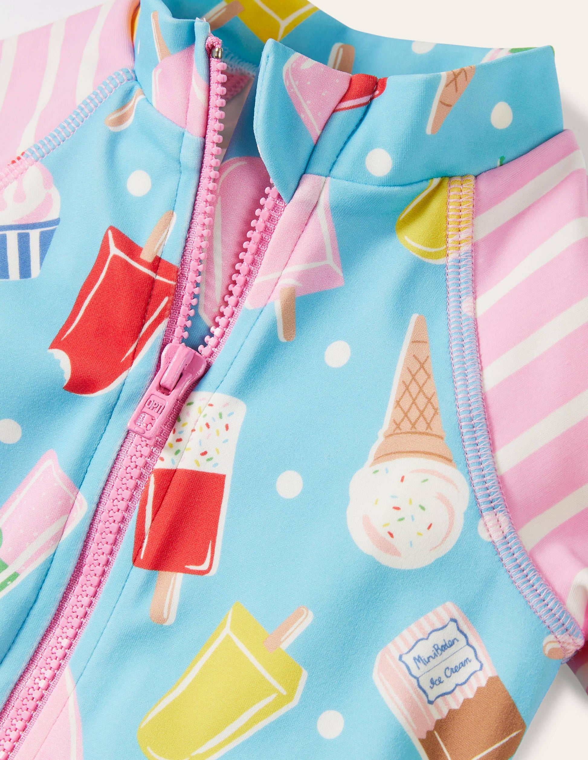 Combinaison de surf fun-Pois et glace aigue-marine-3
