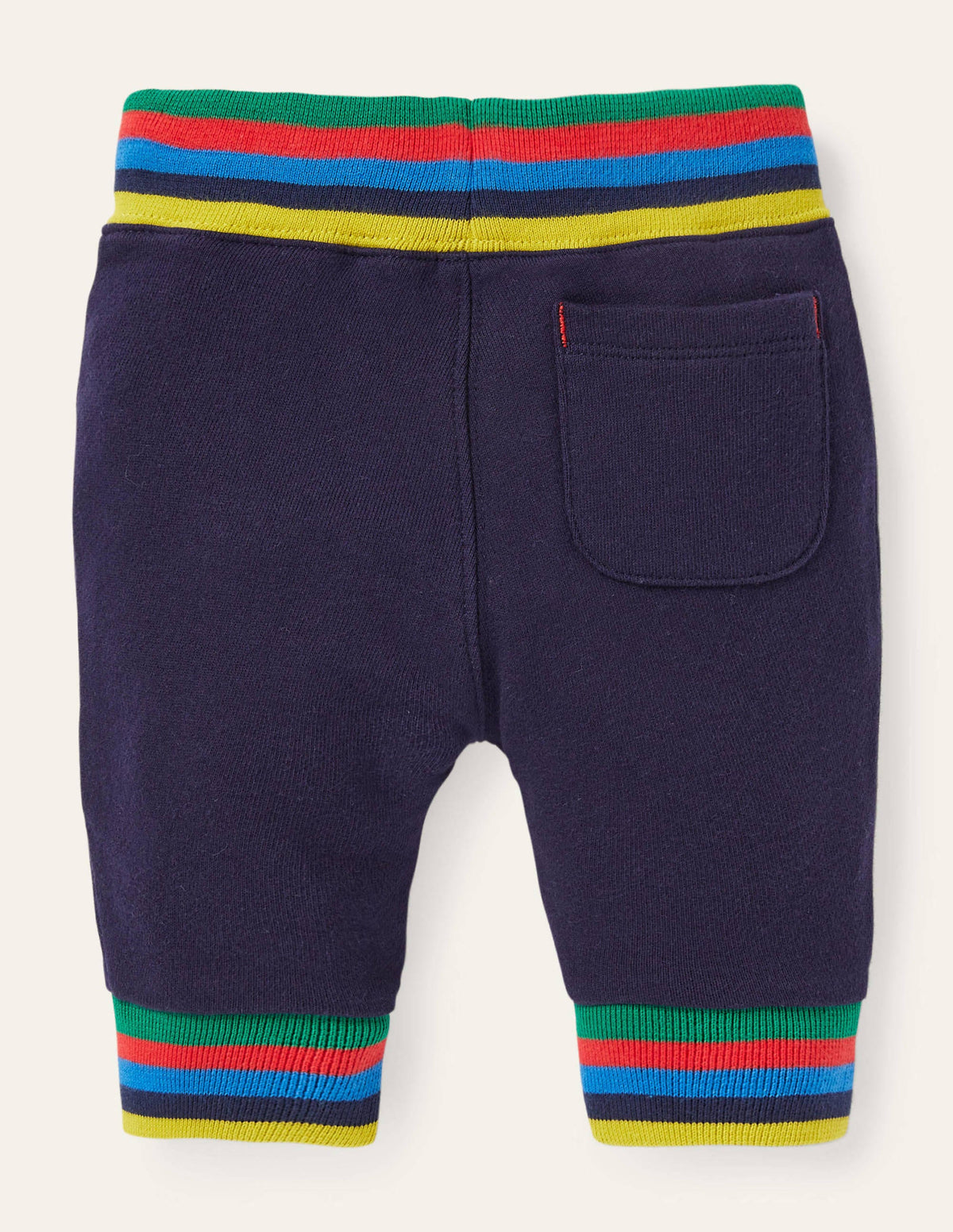Gerippte Jerseyhose mit Regenbogenstreifen-Segelblau-2