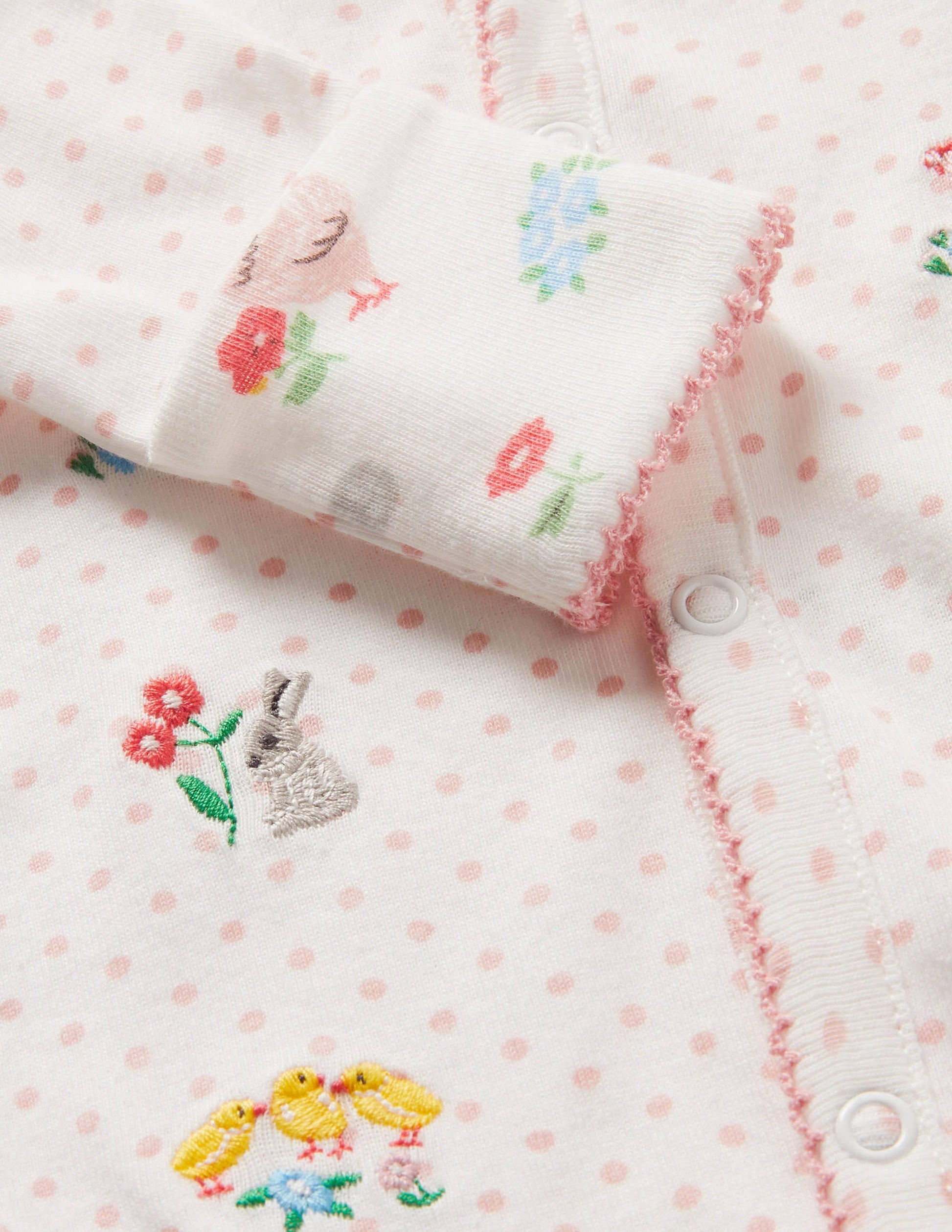 Organic Sleepsuit & Hat Set-Boto Pink Tiny Spot-3